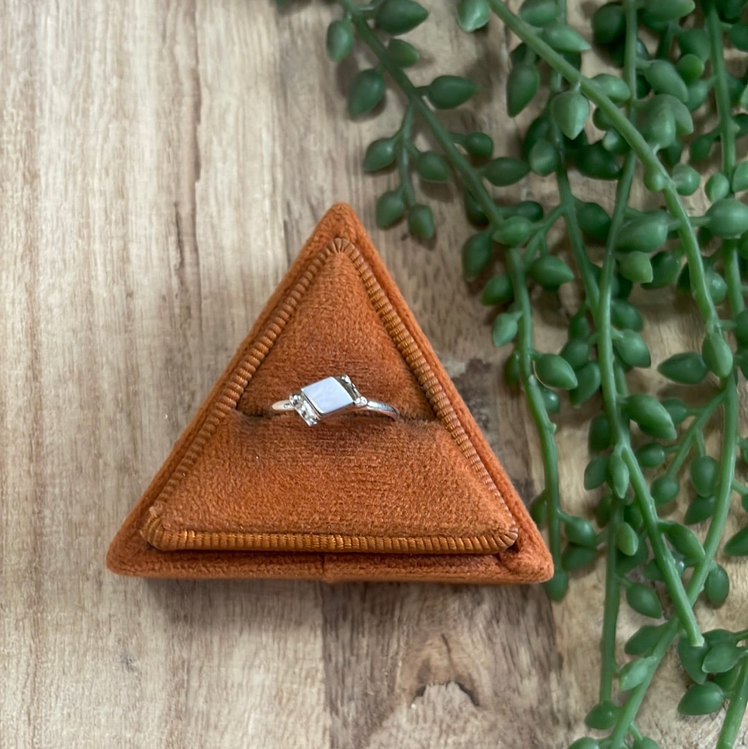 The Mini Navajo Agate  & Sterling Silver Single Stone Ring