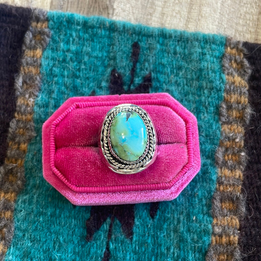 Navajo Sterling Turquoise Ring Size 6.5