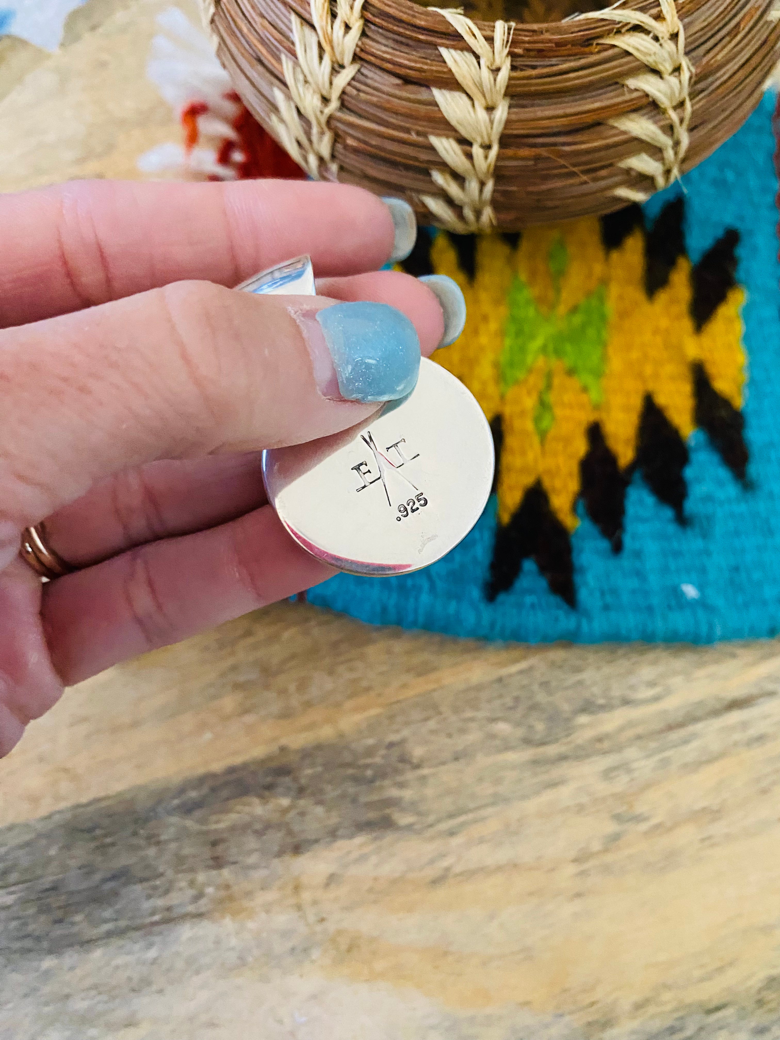 Navajo Sterling Silver & Pink Dream Circle Pendant