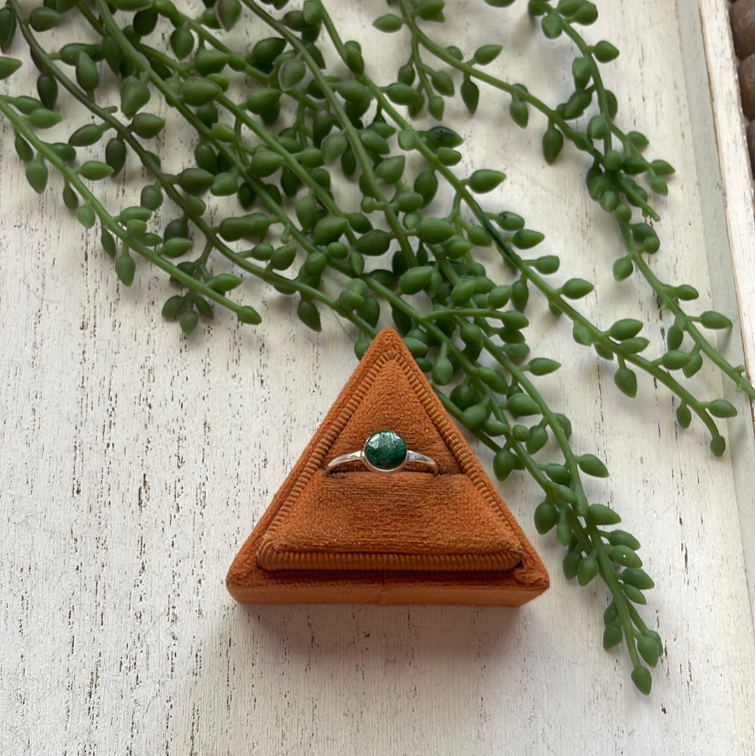 Navajo Sterling Silver & Malachite Mini Ring