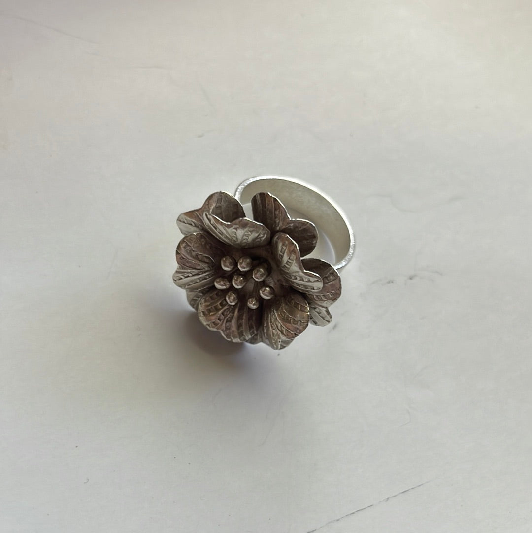 “The Bloom” Handmade Sterling Silver Adjustable Ring