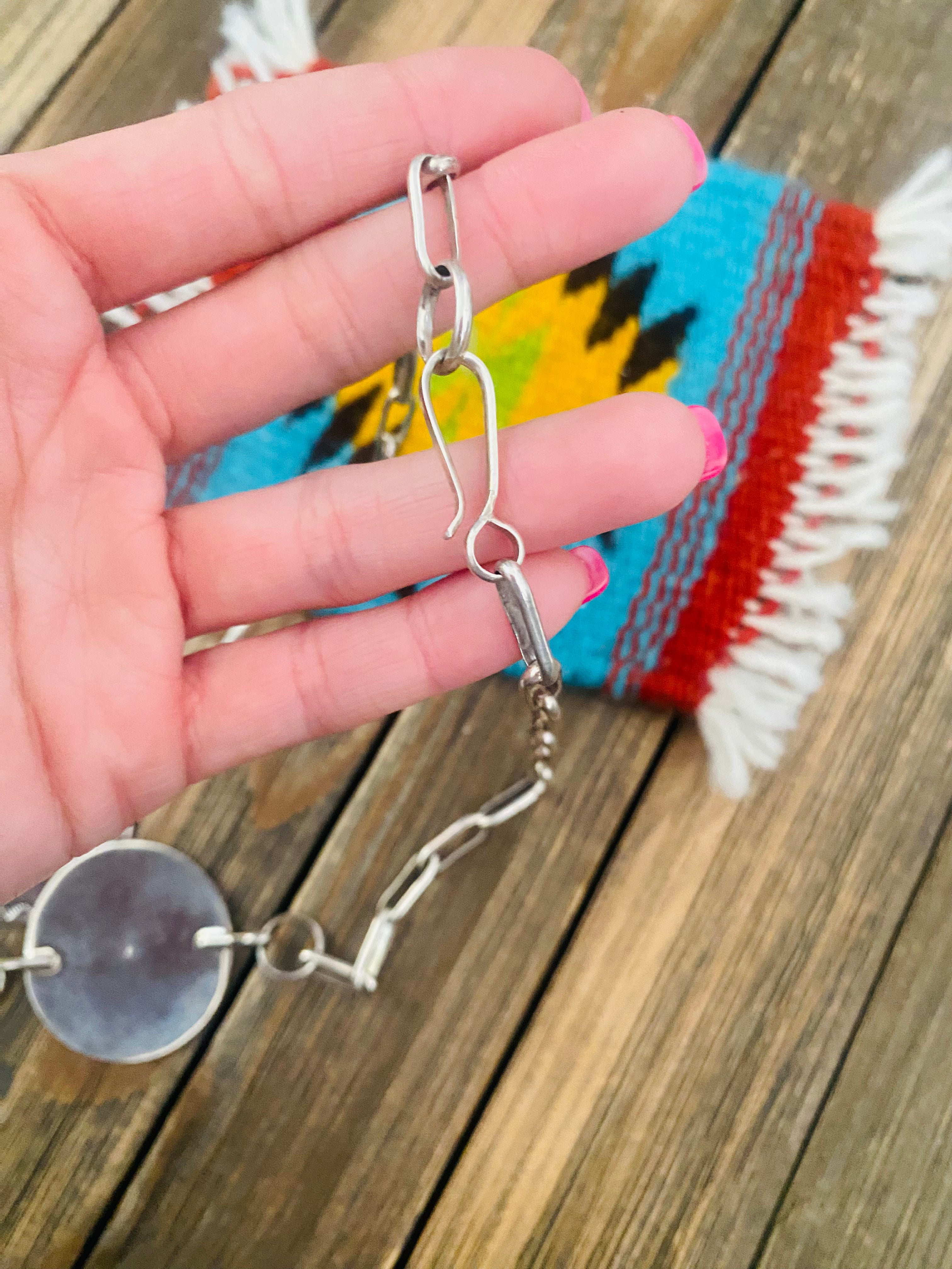 Zuni Sterling Silver & Multi Stone Hummingbird Necklace Set