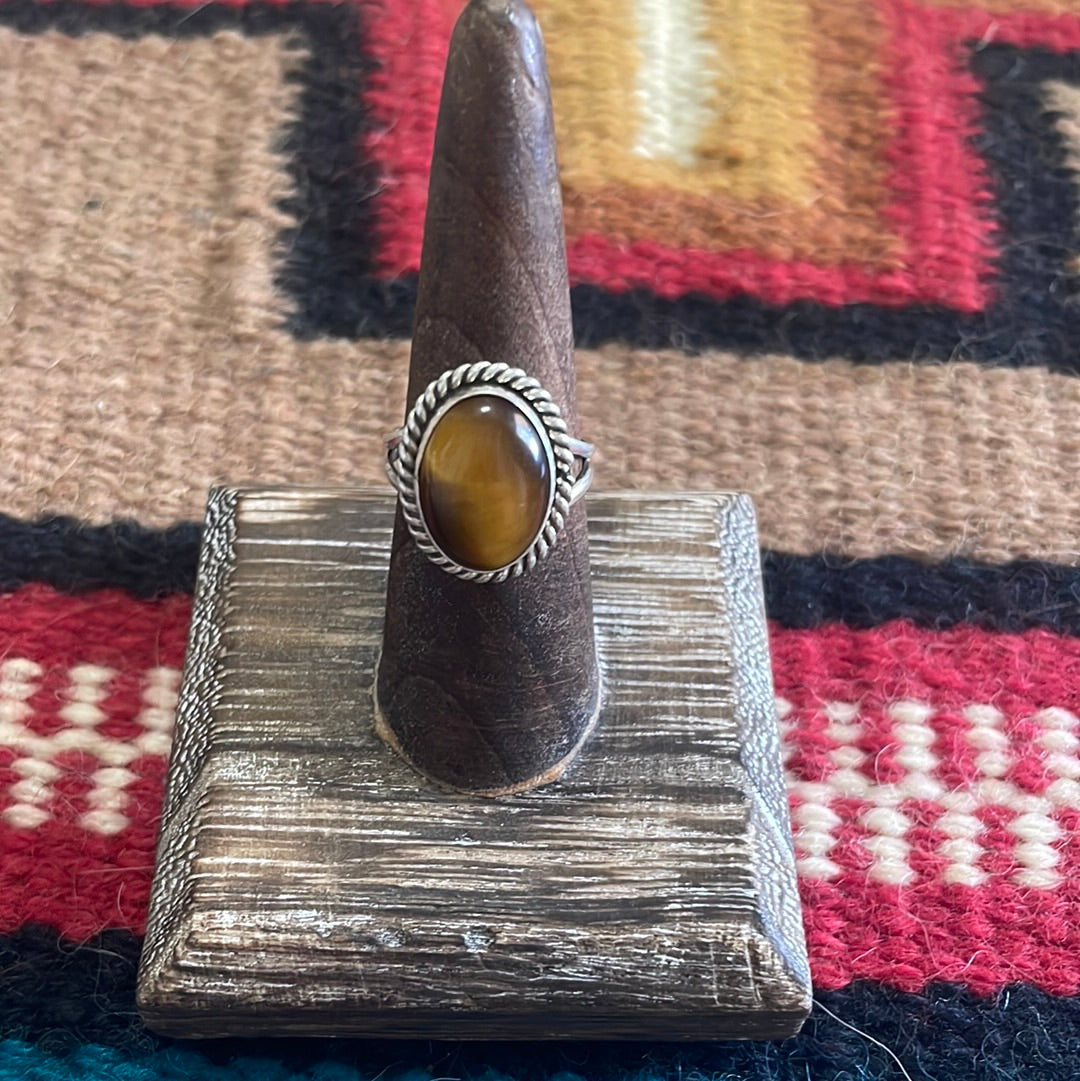 Beautiful Handcrafted Sterling Silver Tigers Eye Ring