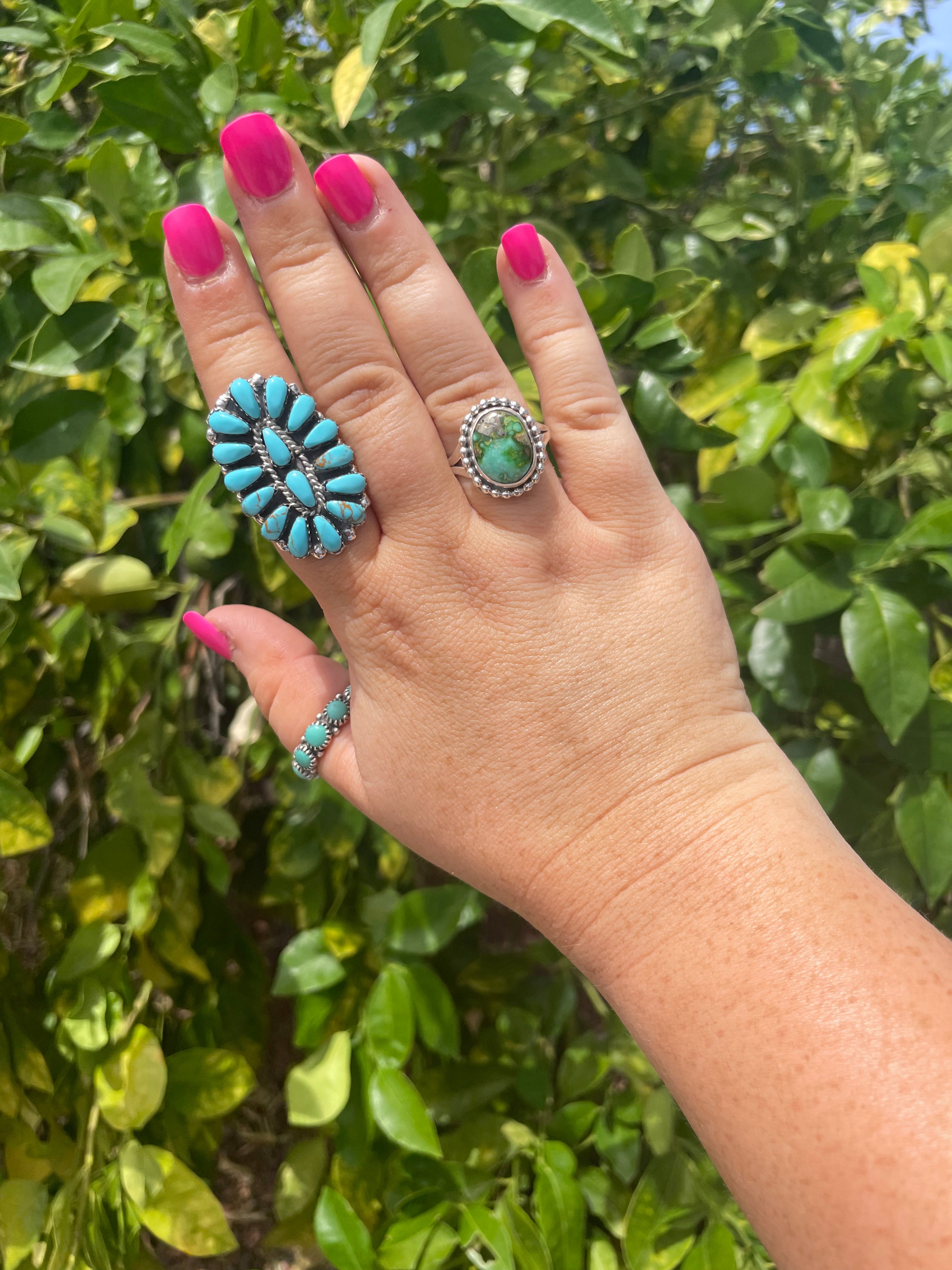 “The Taylor” Navajo Turquoise Sterling Silver Ring Size 9.5