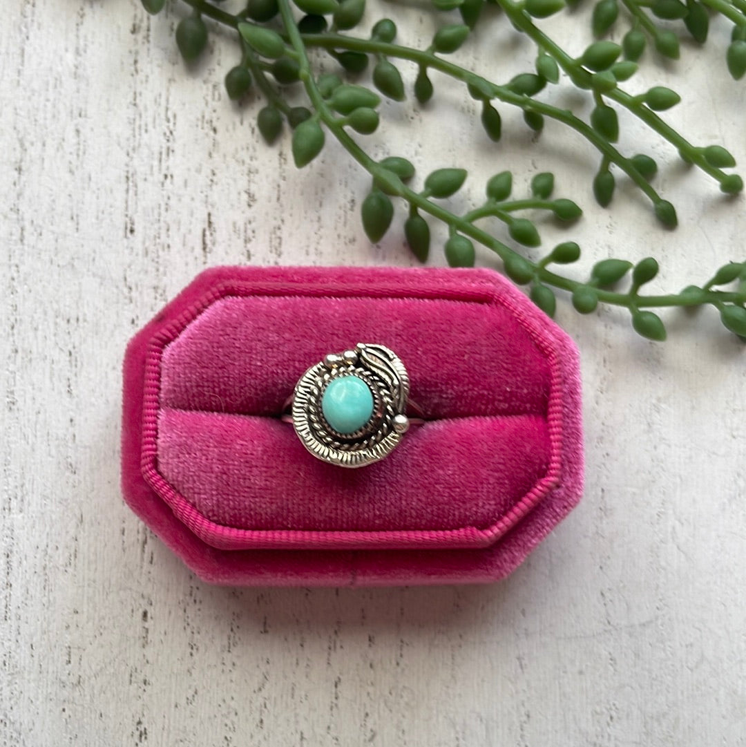 Navajo Single Stone Turquoise Sterling Silver Ring