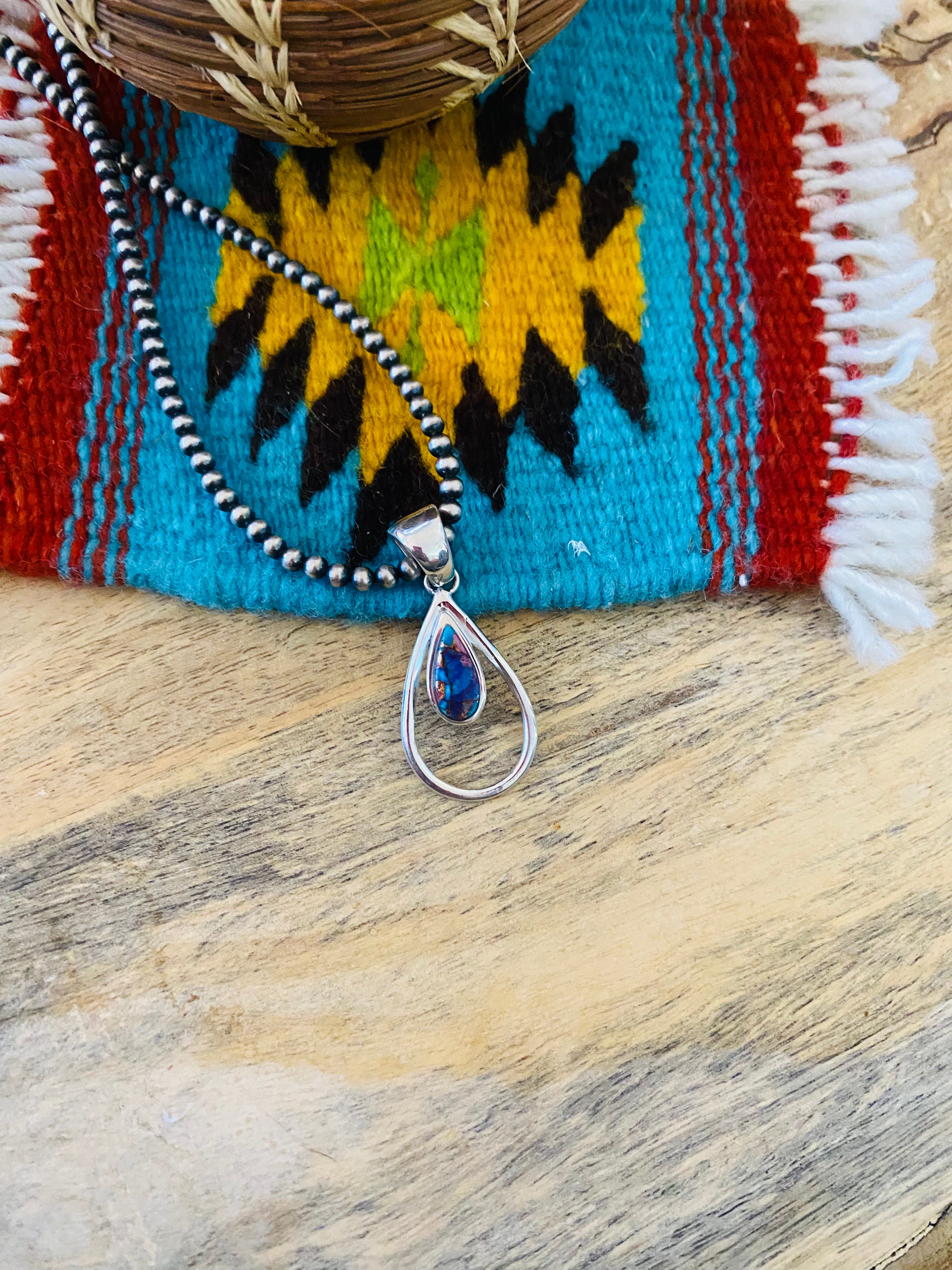 Navajo Sterling Silver & Pink Dream Pendant