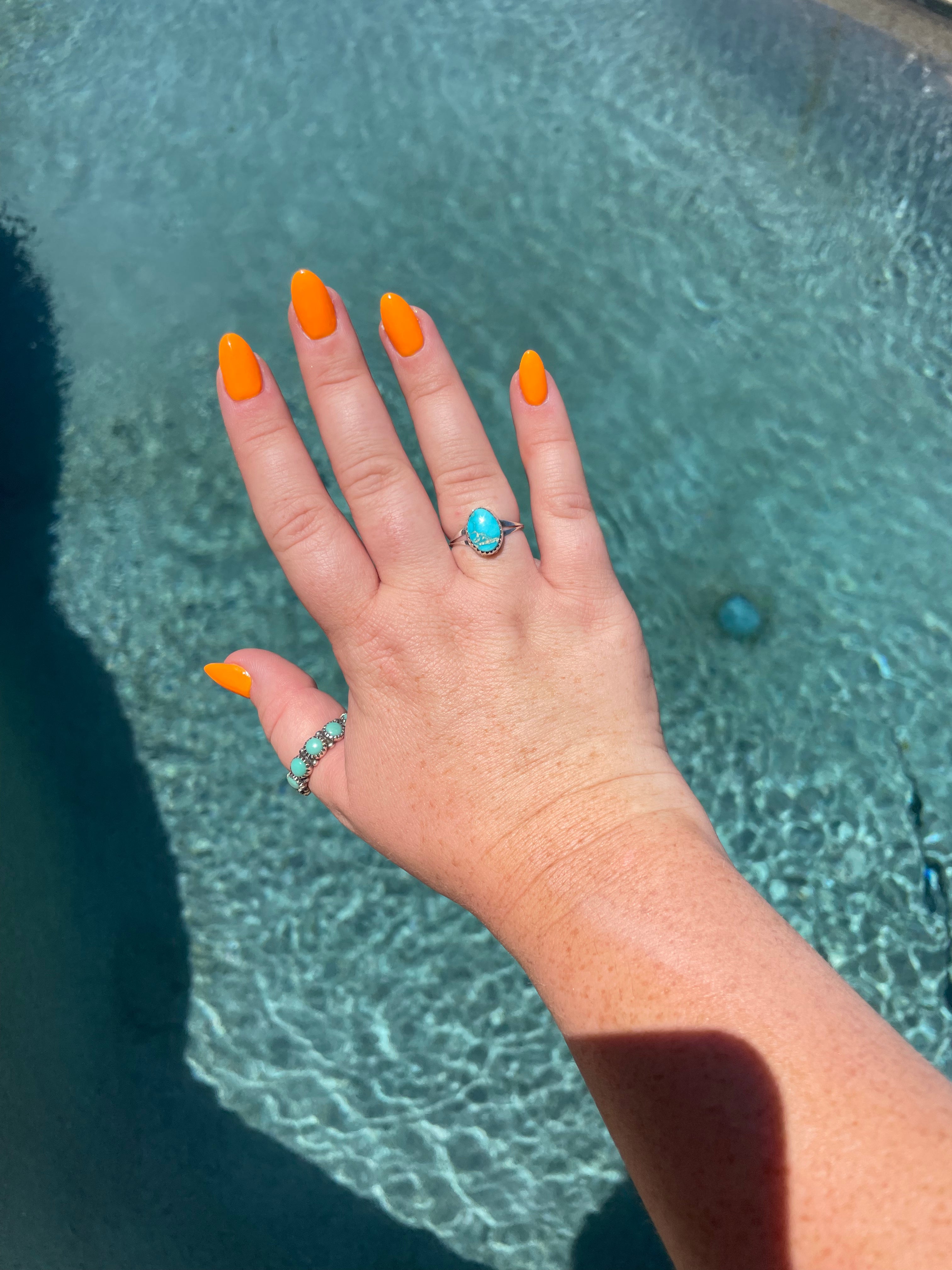 Navajo Single Stone Turquoise Sterling Silver Ring