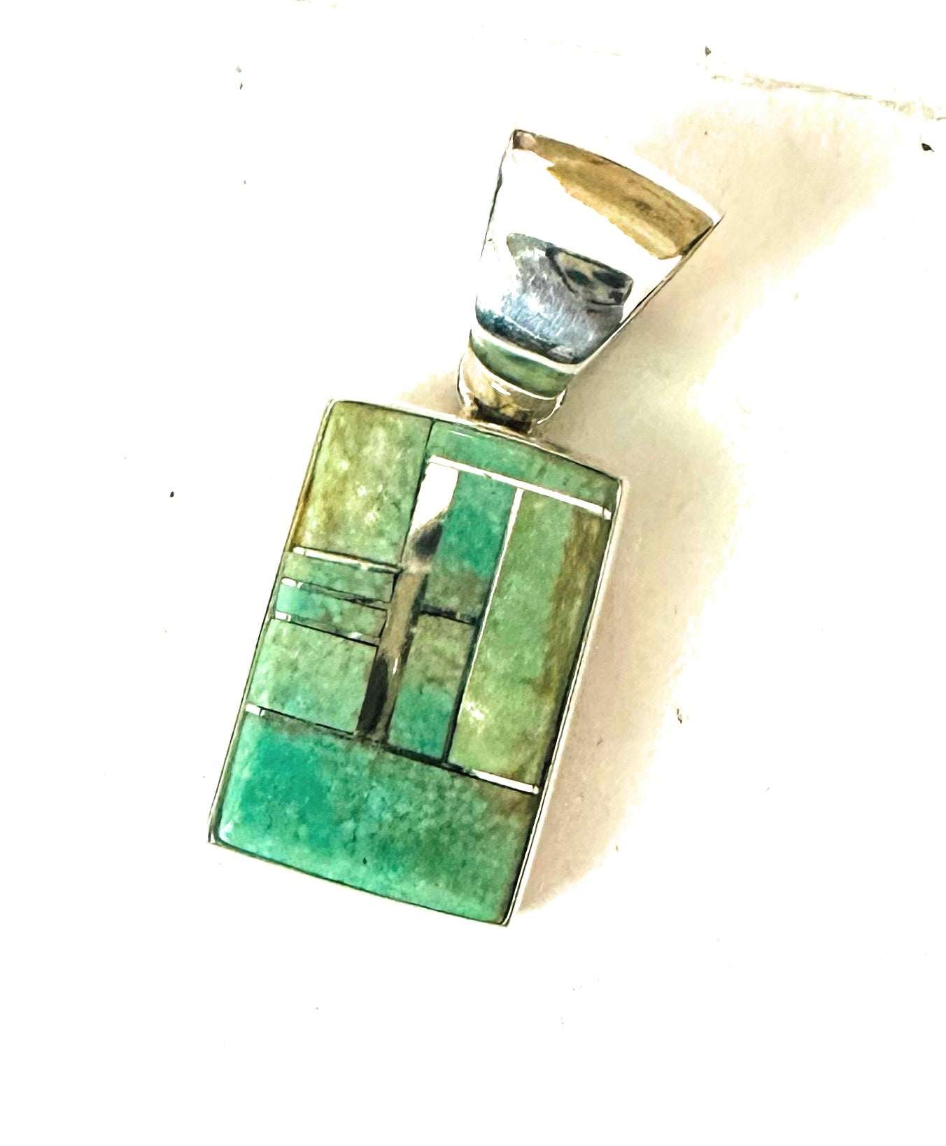 Navajo Turquoise & Sterling Silver Inlay Pendant