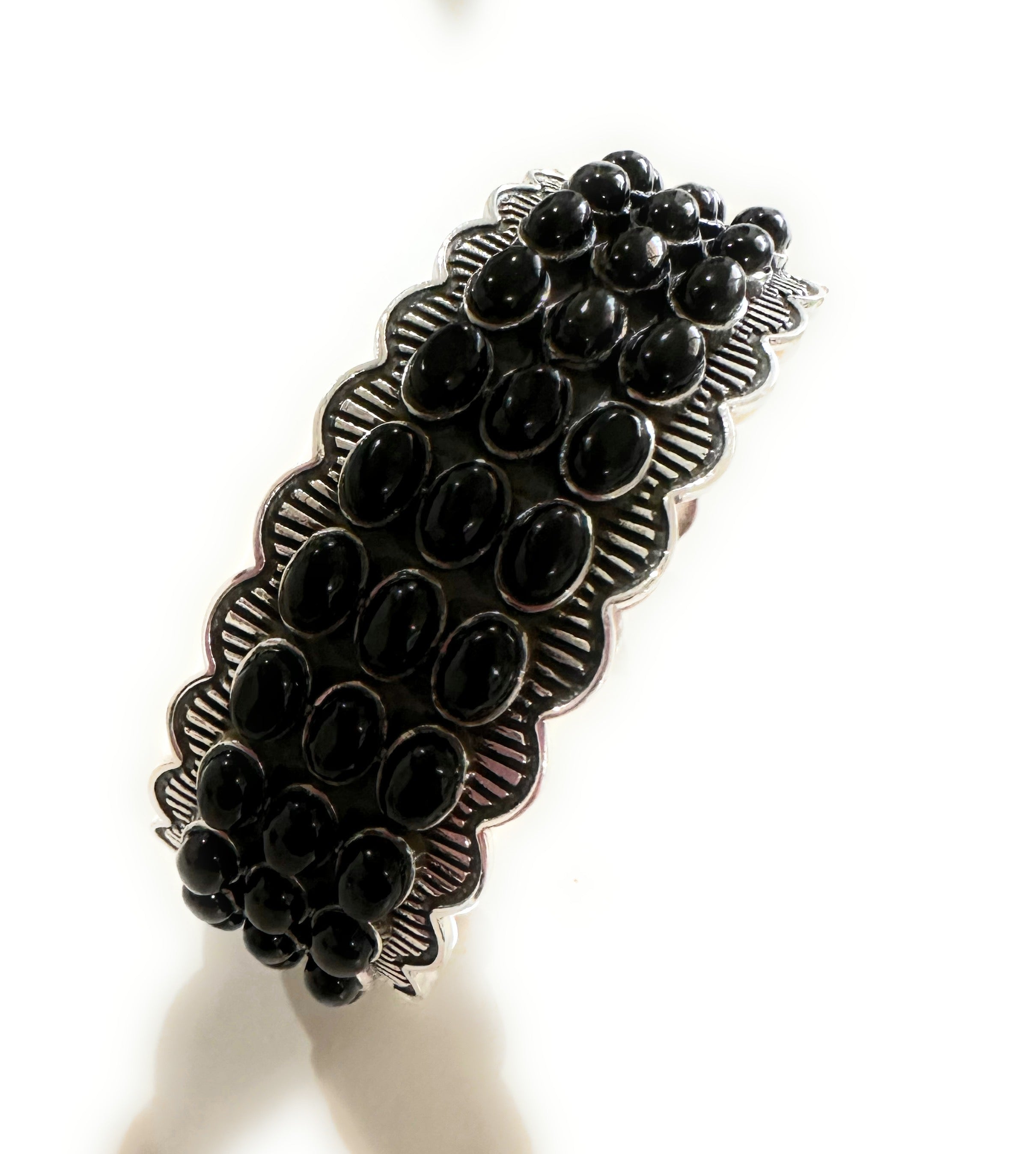 Handmade Black Onyx  Sterling Silver Taos Cuff