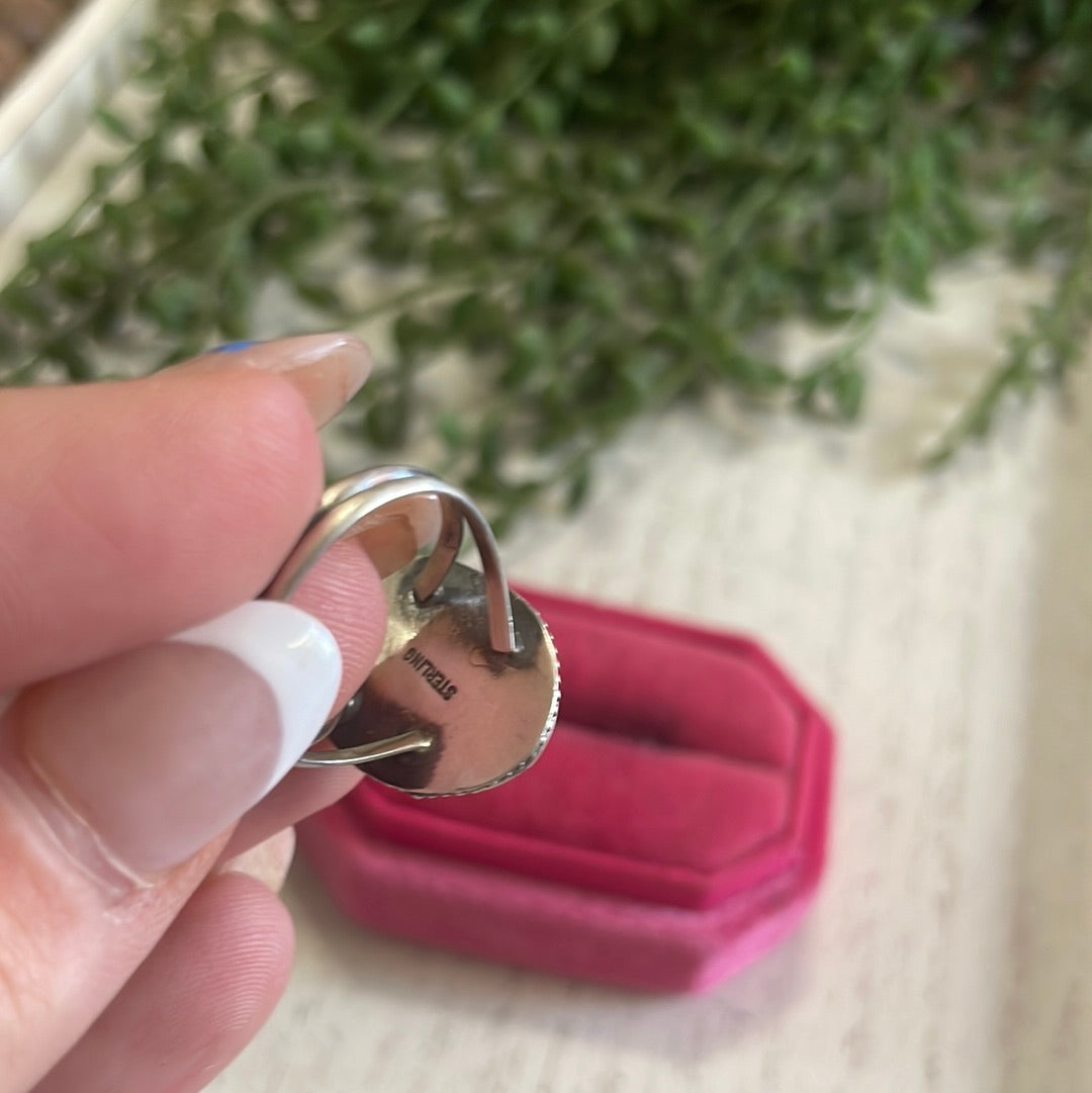 Navajo Sterling Silver & White Buffalo Ring