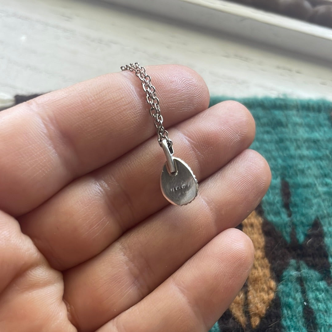 Petite Navajo Turquoise & Sterling Silver Pendant