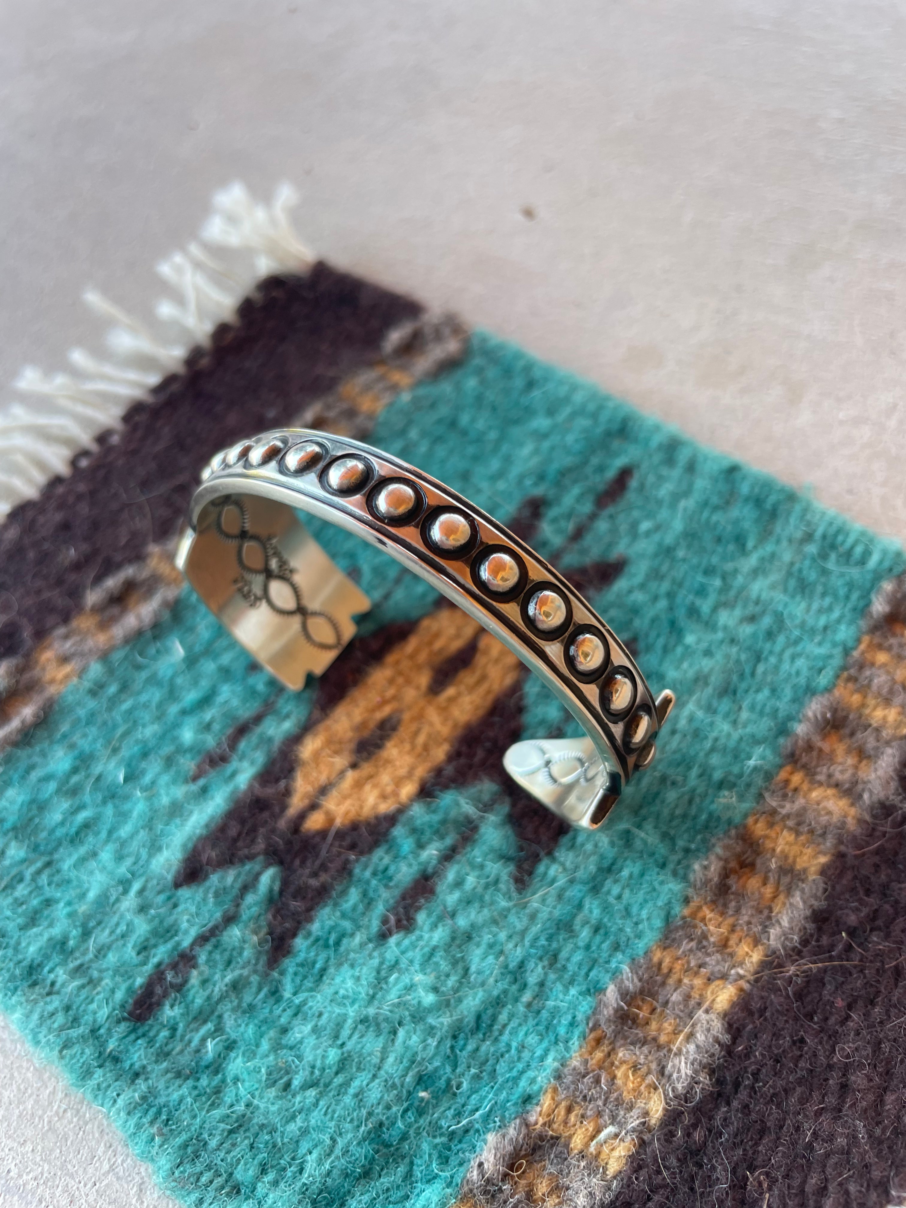 Navajo Sterling Silver Arrow Cuff Bracelet Signed