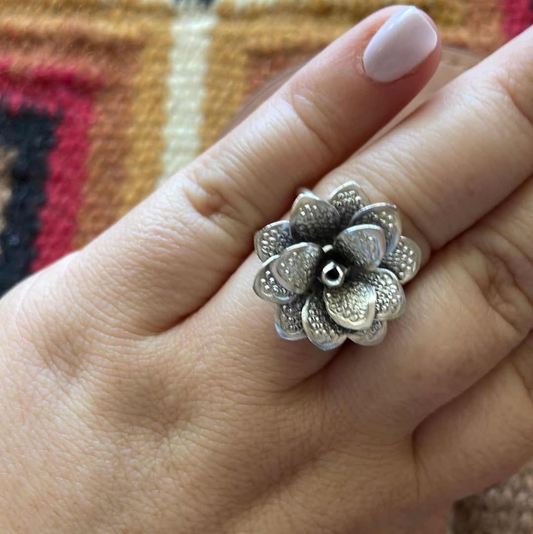 “The Bloom” Handmade Sterling Silver Adjustable Ring