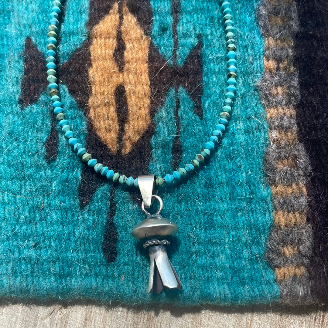 Navajo Sterling Silver Blossom Pendant