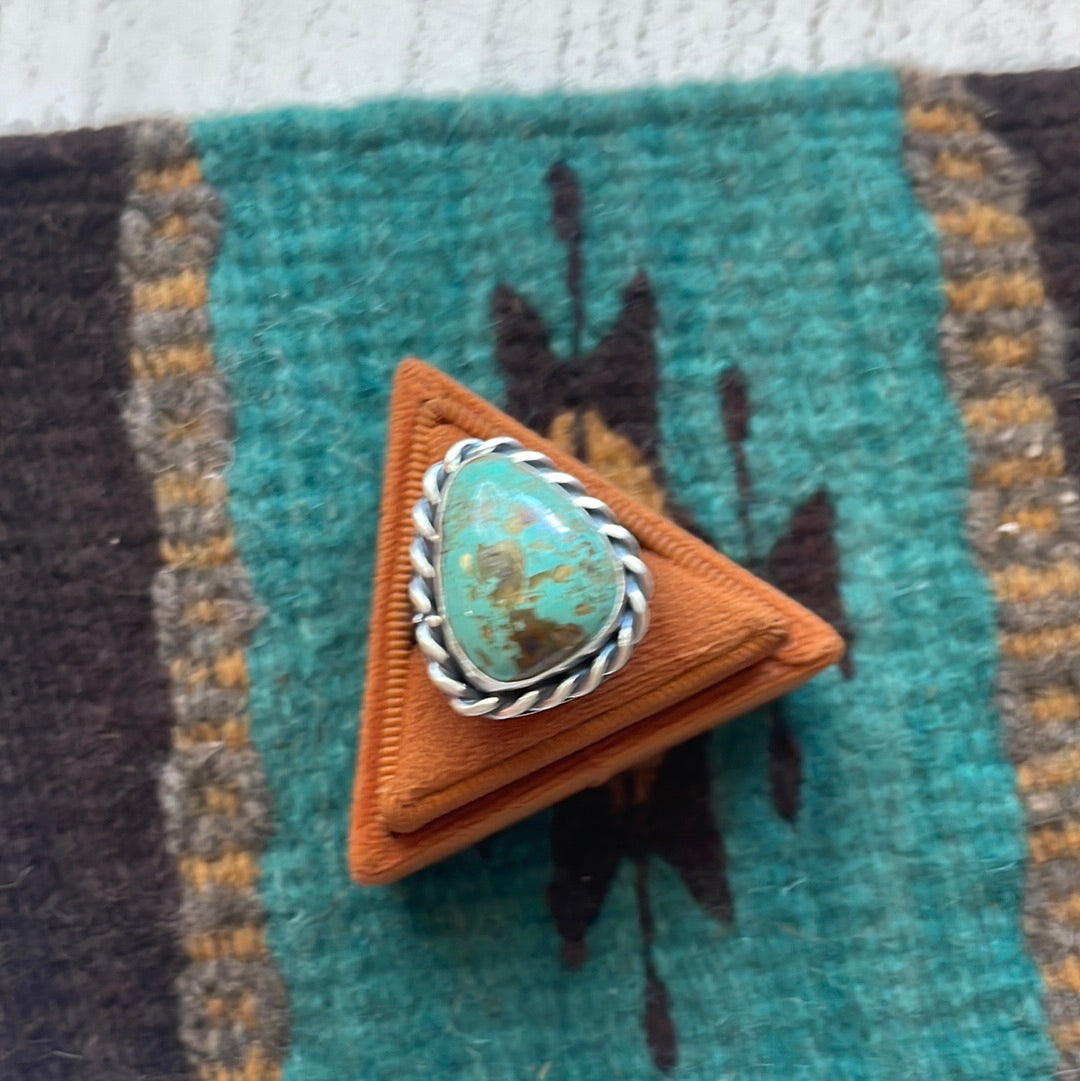 Navajo Turquoise Sterling Silver Ring Size 5.5 Signed