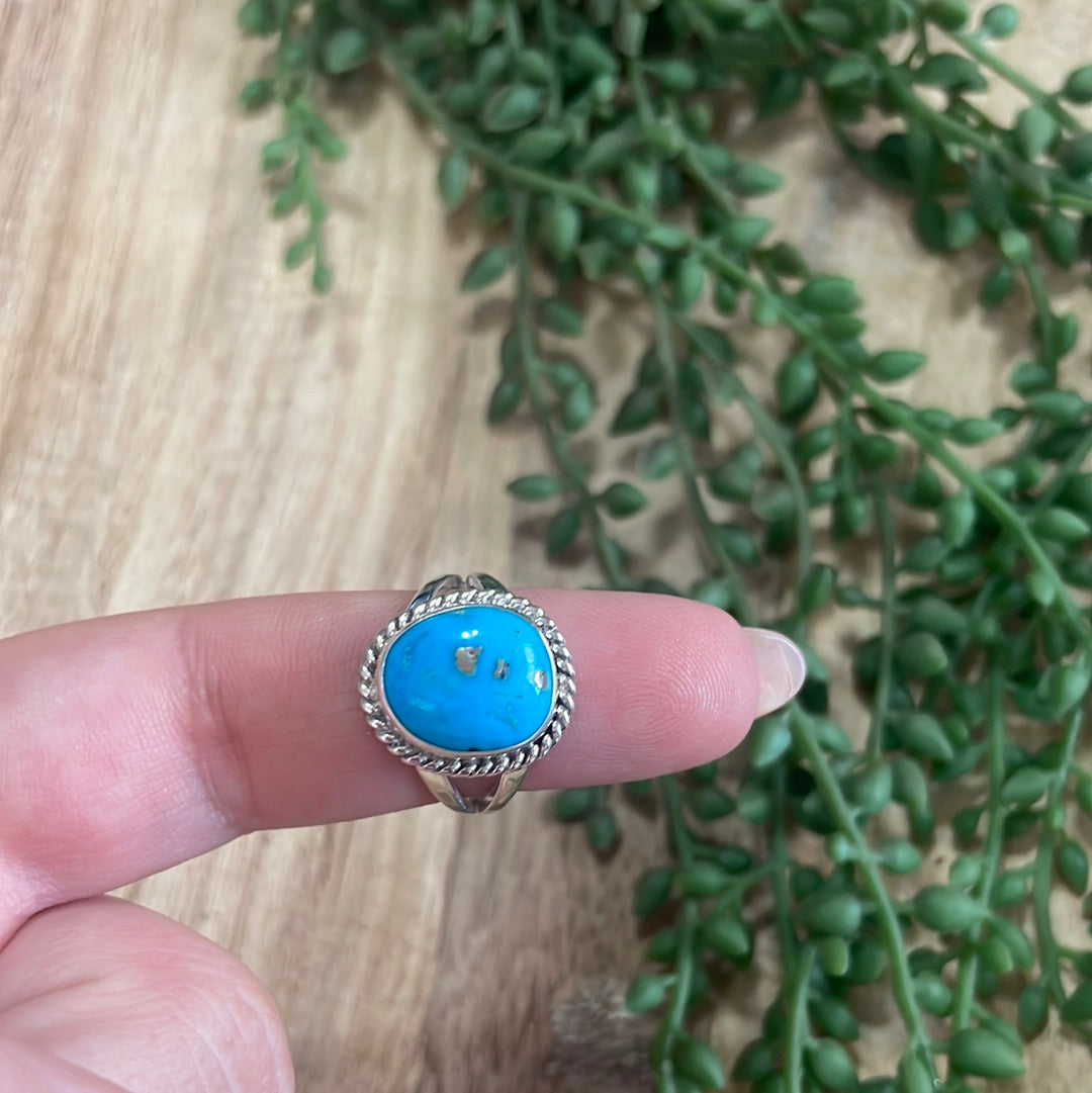 Navajo Turquoise & Sterling Silver Single Stone Ring