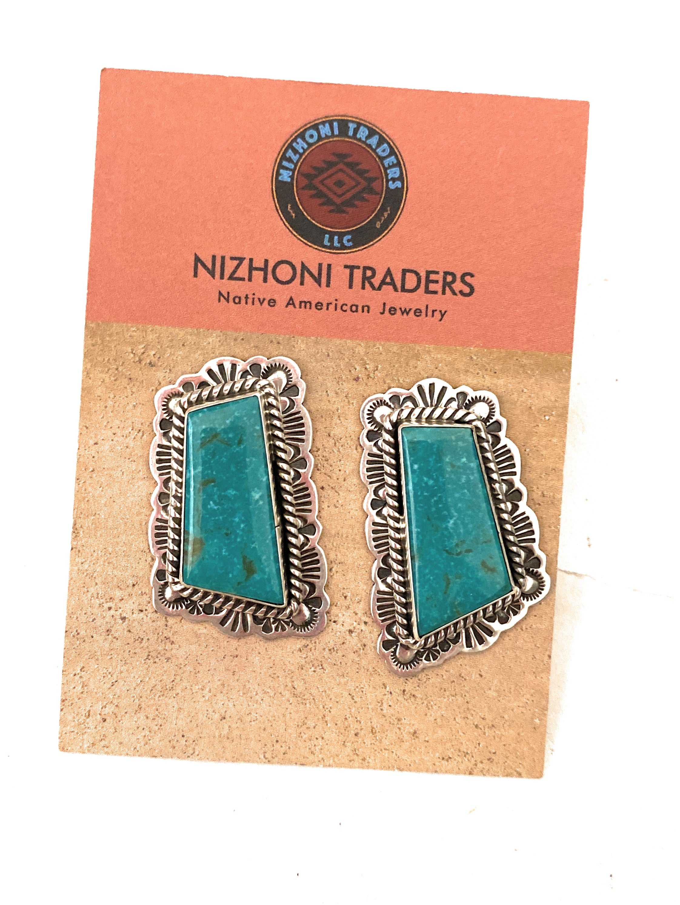 Navajo Sterling Silver & Turquoise Post Earrings