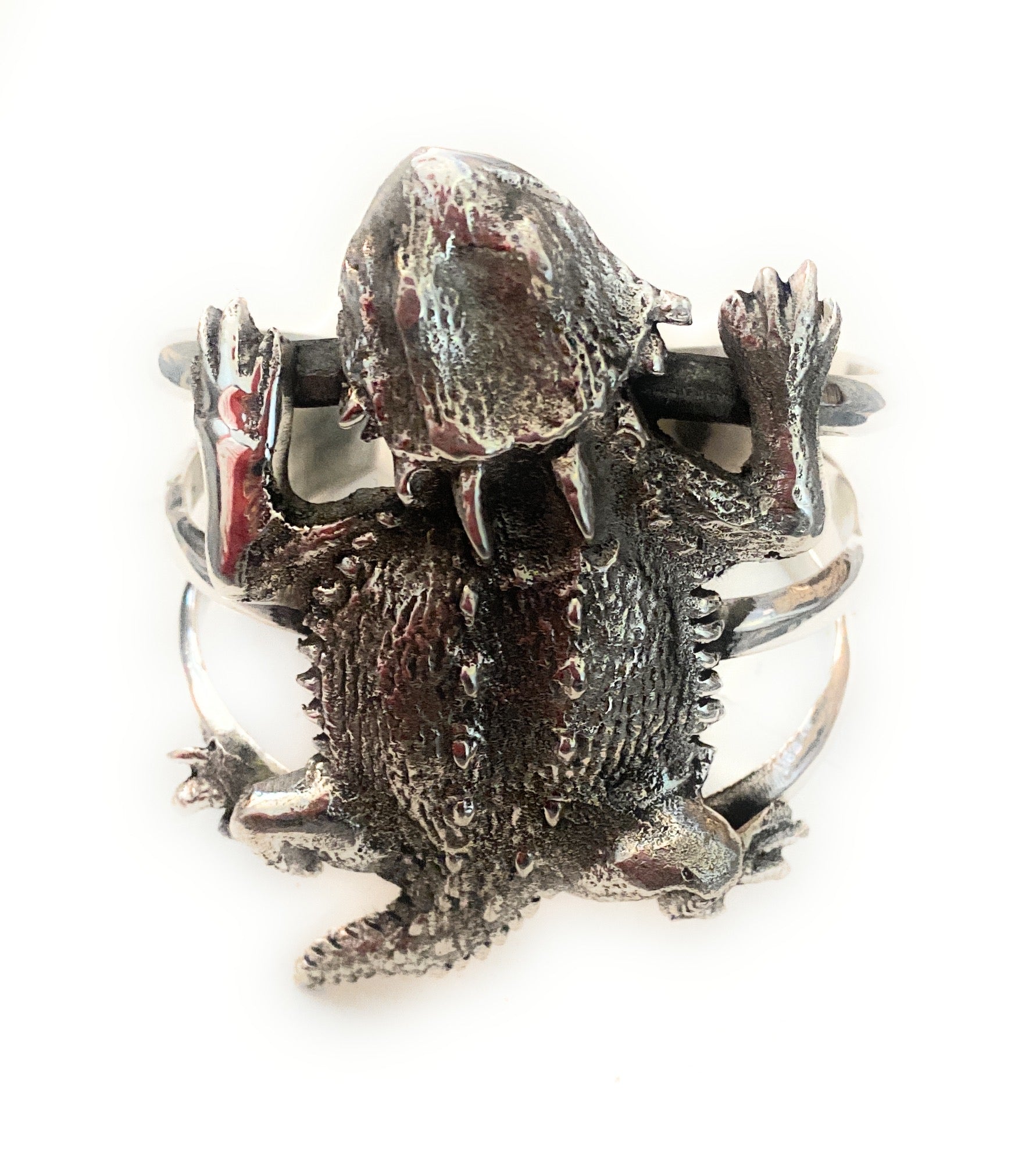 Navajo Sterling Silver Horny Toad Cuff Bracelet