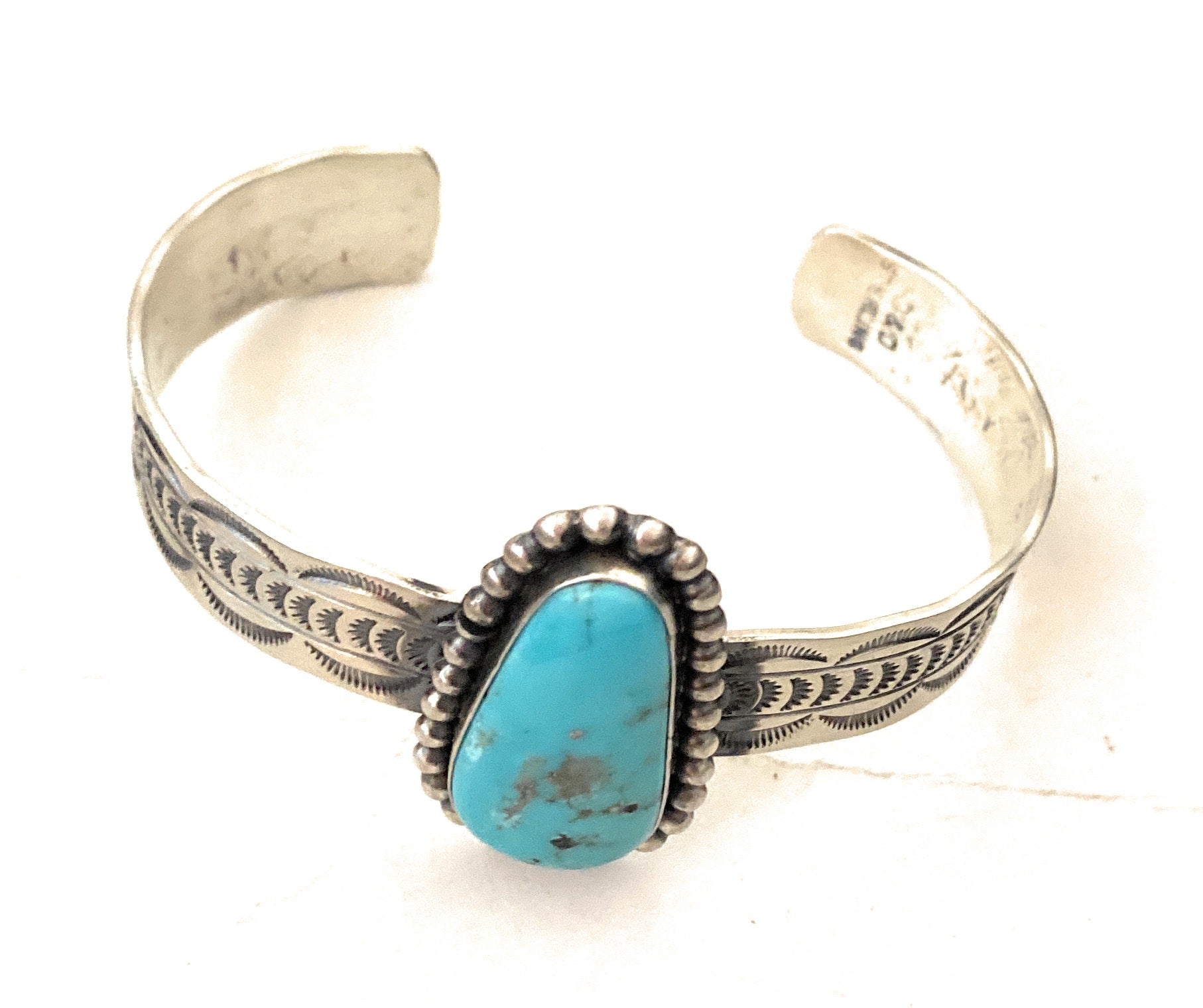 Navajo Sterling Silver & Turquoise Cuff Bracelet