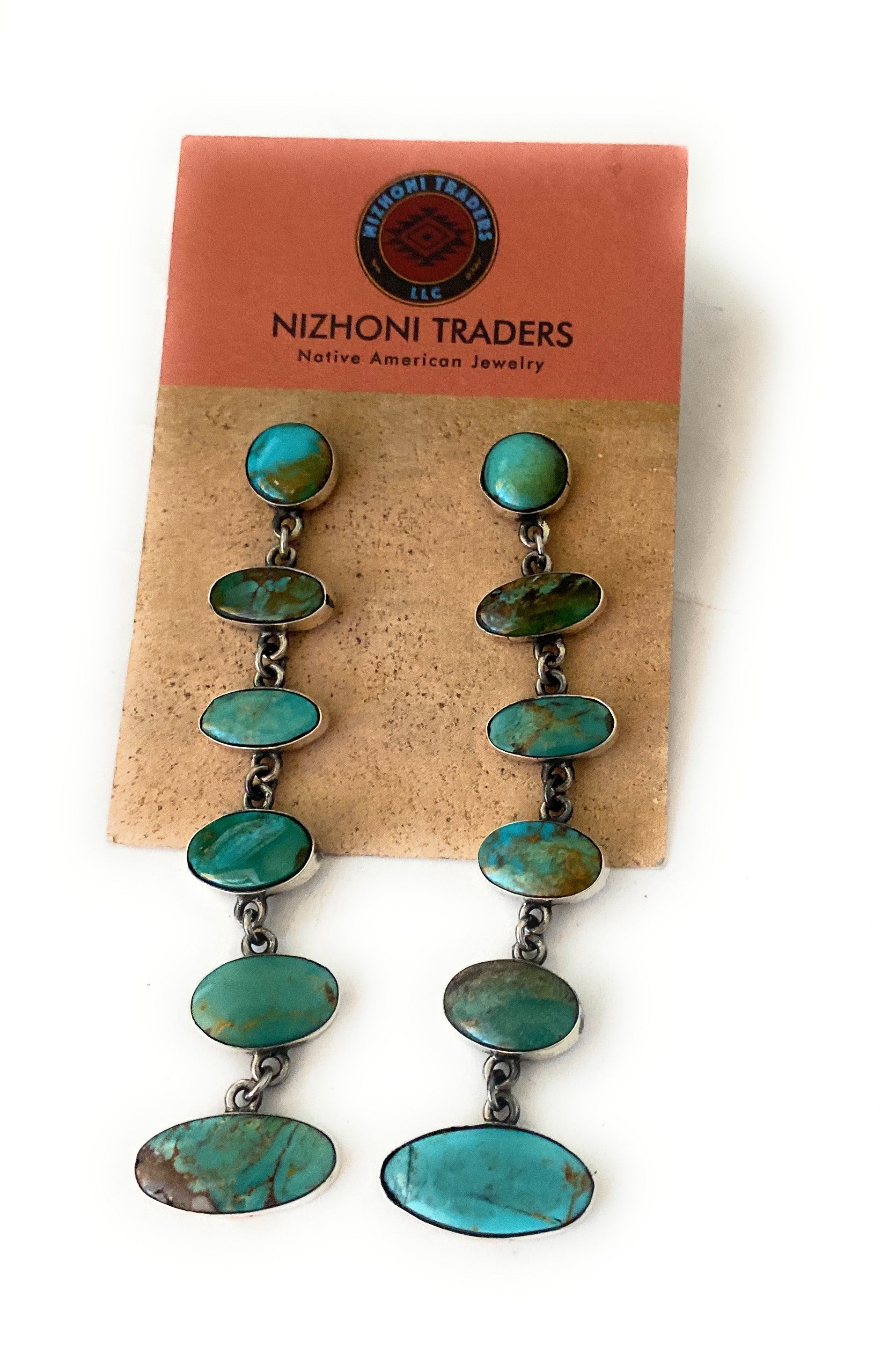 Federico Jimenez Turquoise & Sterling Silver Dangle Earrings