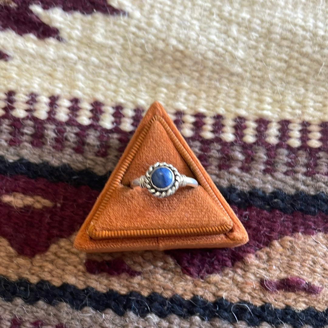 Navajo Lapis & Sterling Silver Twist Ring