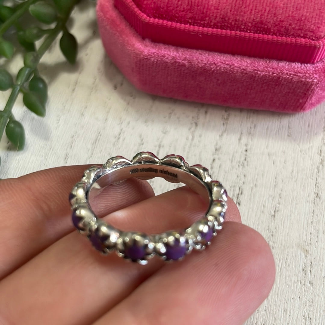 Purple Mojave Turquoise & Sterling Silver Mini Eternity Band