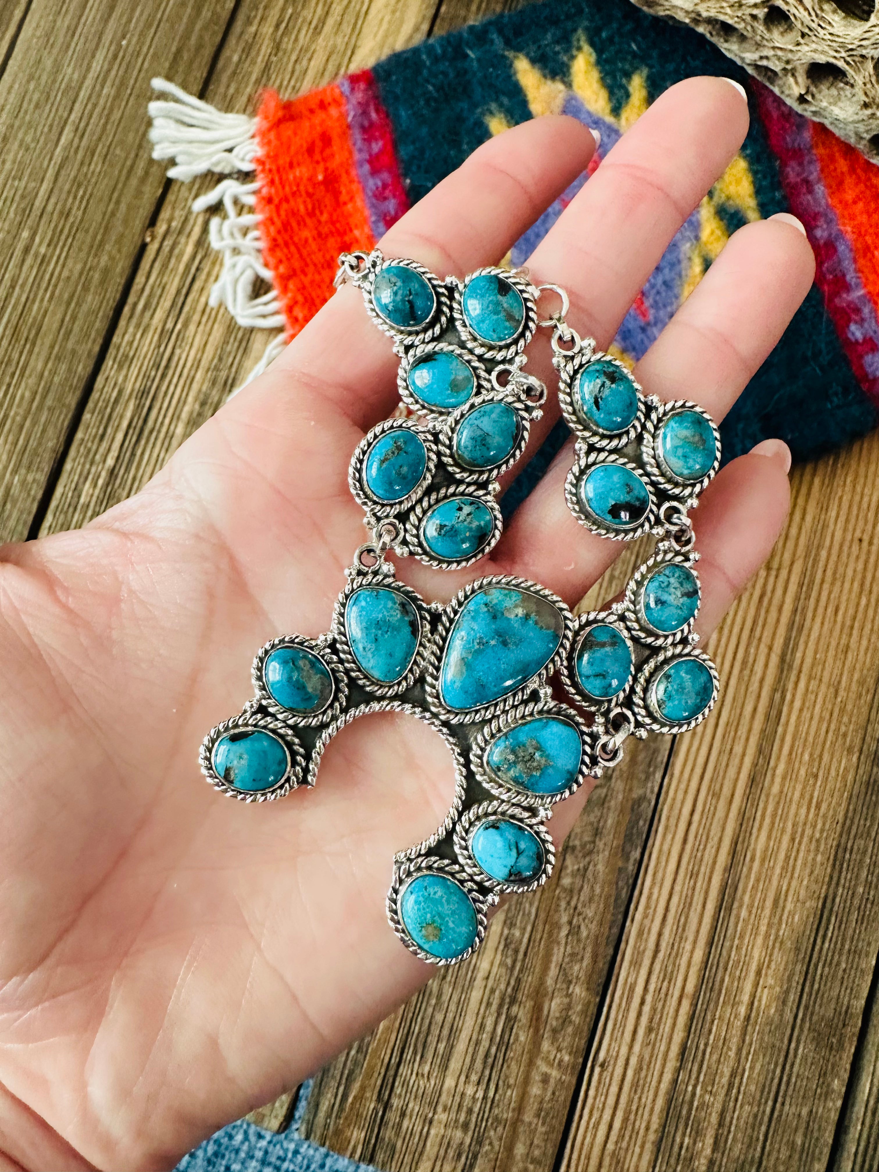 Handmade Sterling Silver & Turquoise Naja Necklace