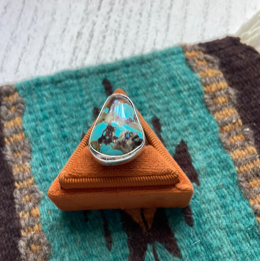 Navajo Sterling Silver & Turquoise Ring Size 8