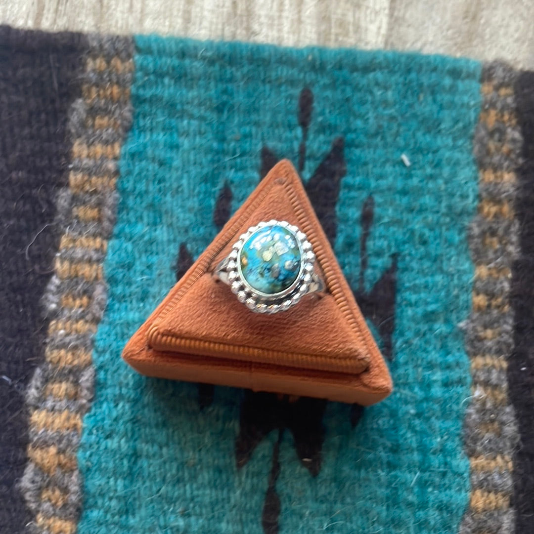 “The Andi” Navajo Turquoise Sterling Silver Ring Size 9.5