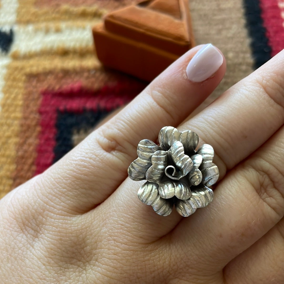 “The Bloom” Handmade Sterling Silver Adjustable Ring