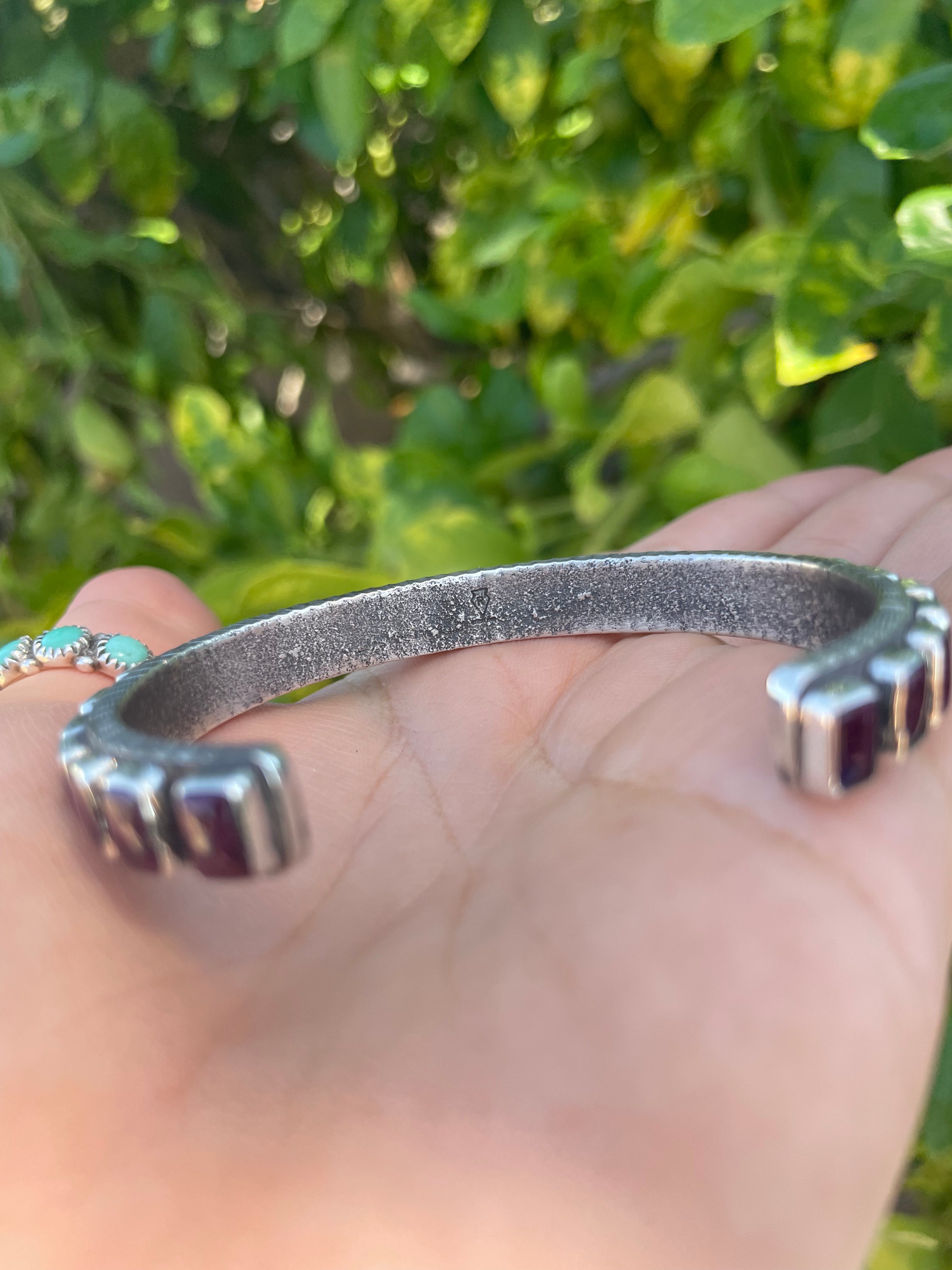 “The Must Have” Navajo Purple Spiny & Sterling Silver Cuff Bracelet Signed