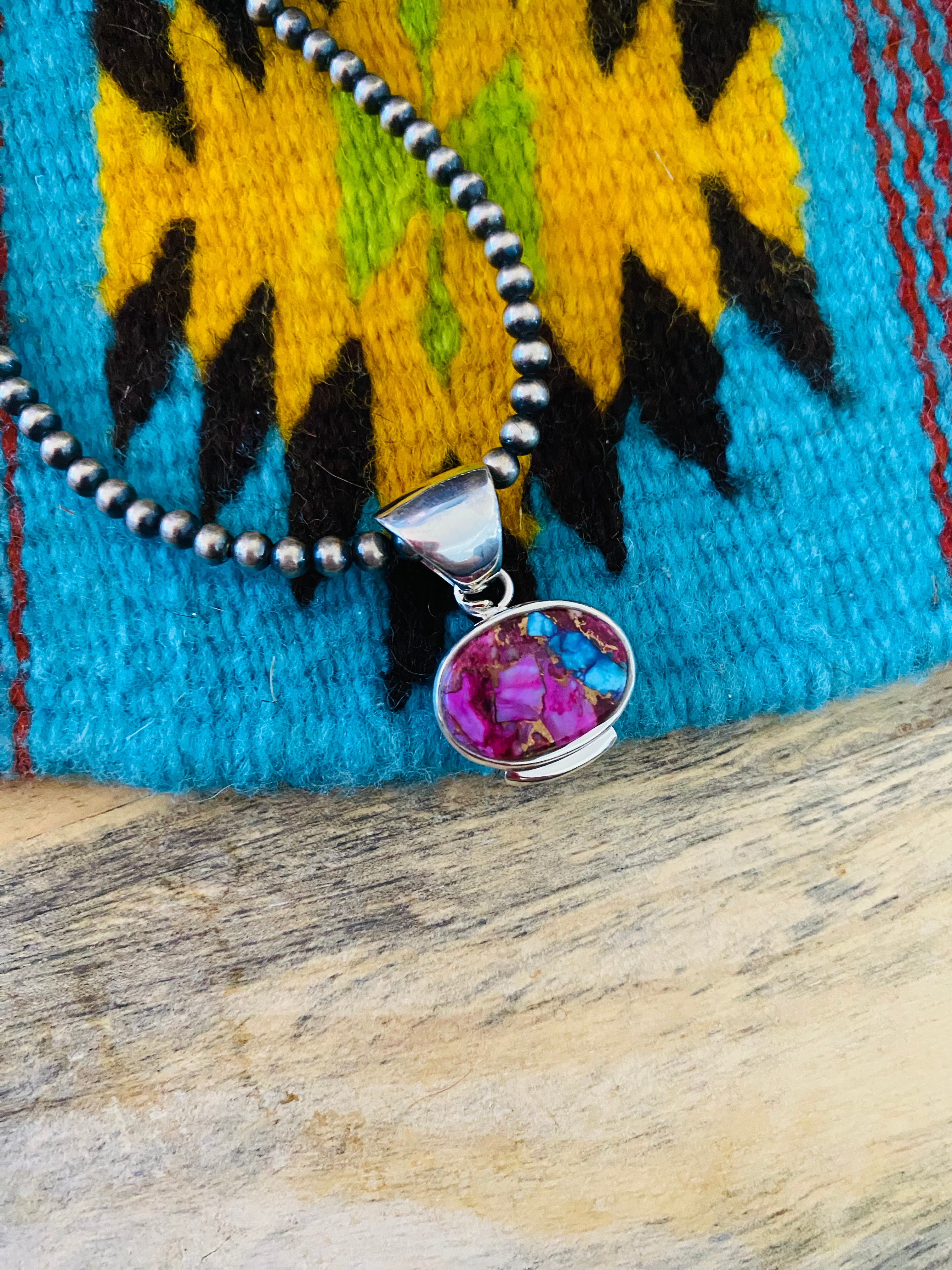 Navajo Sterling Silver & Pink Dream Pendant