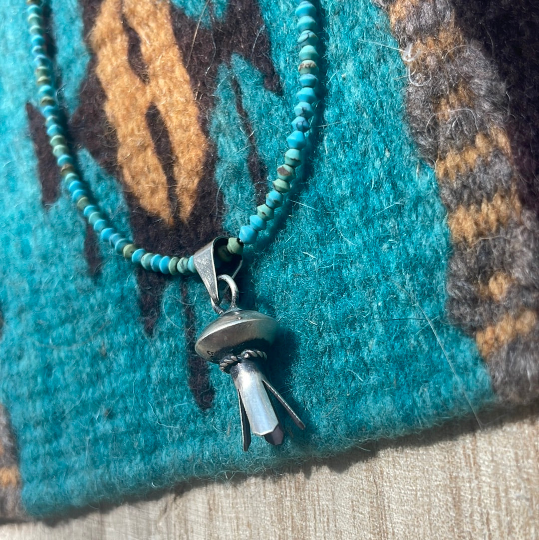 Navajo Sterling Silver Blossom Pendant