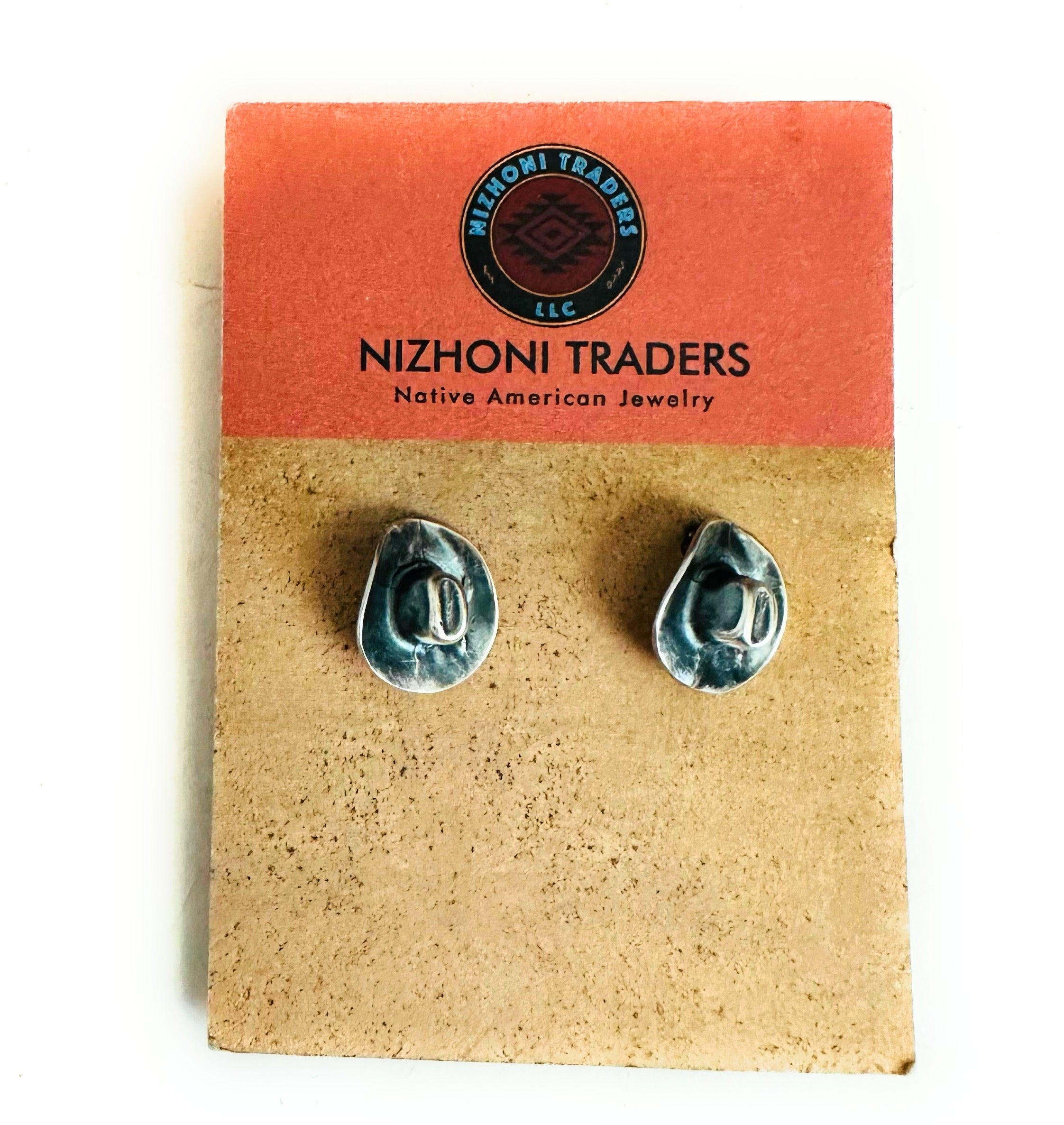 Navajo Cowboy Hat Sterling Silver Stud Earrings