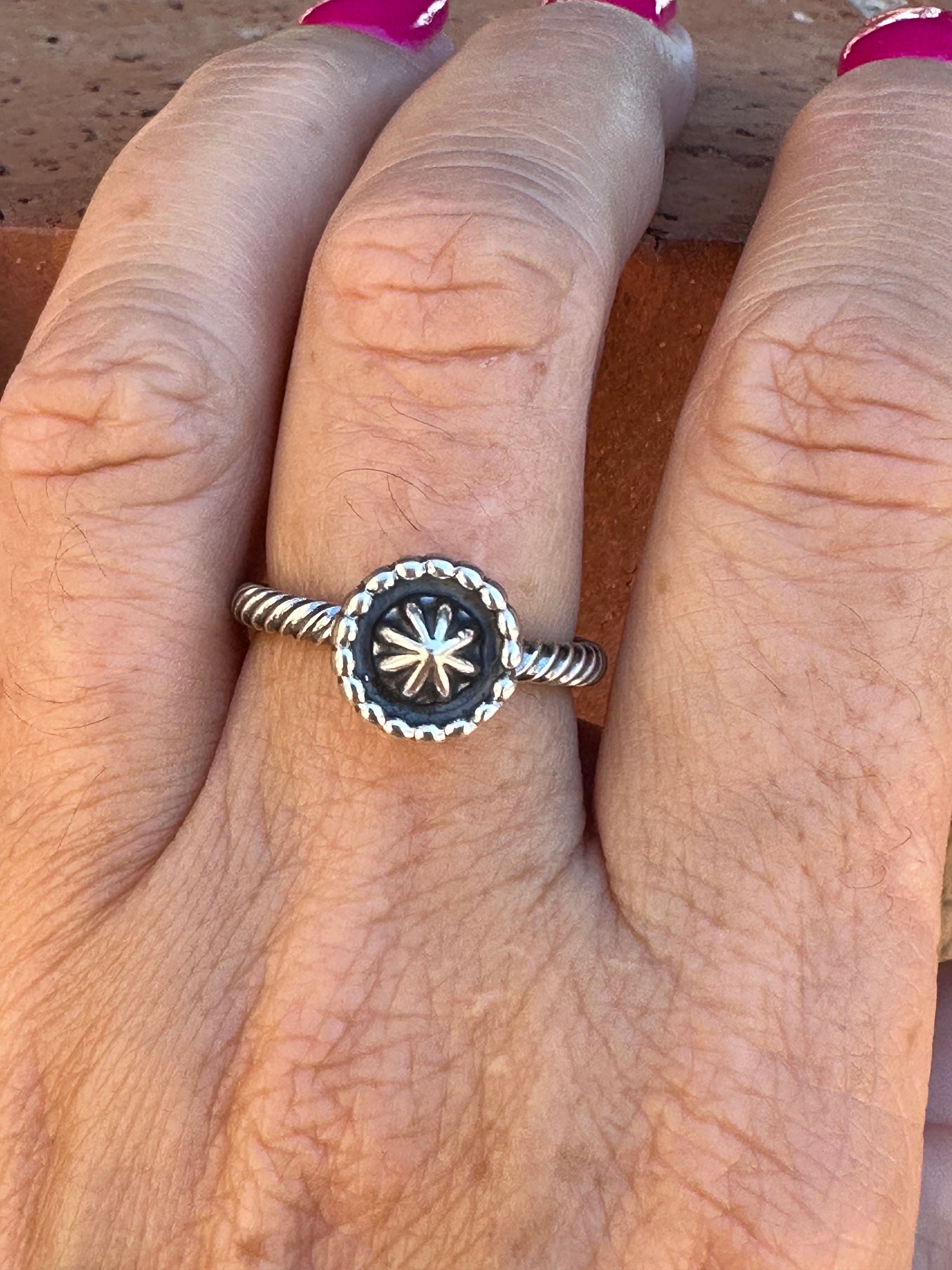 Navajo Sterling Silver Concho Star Ring