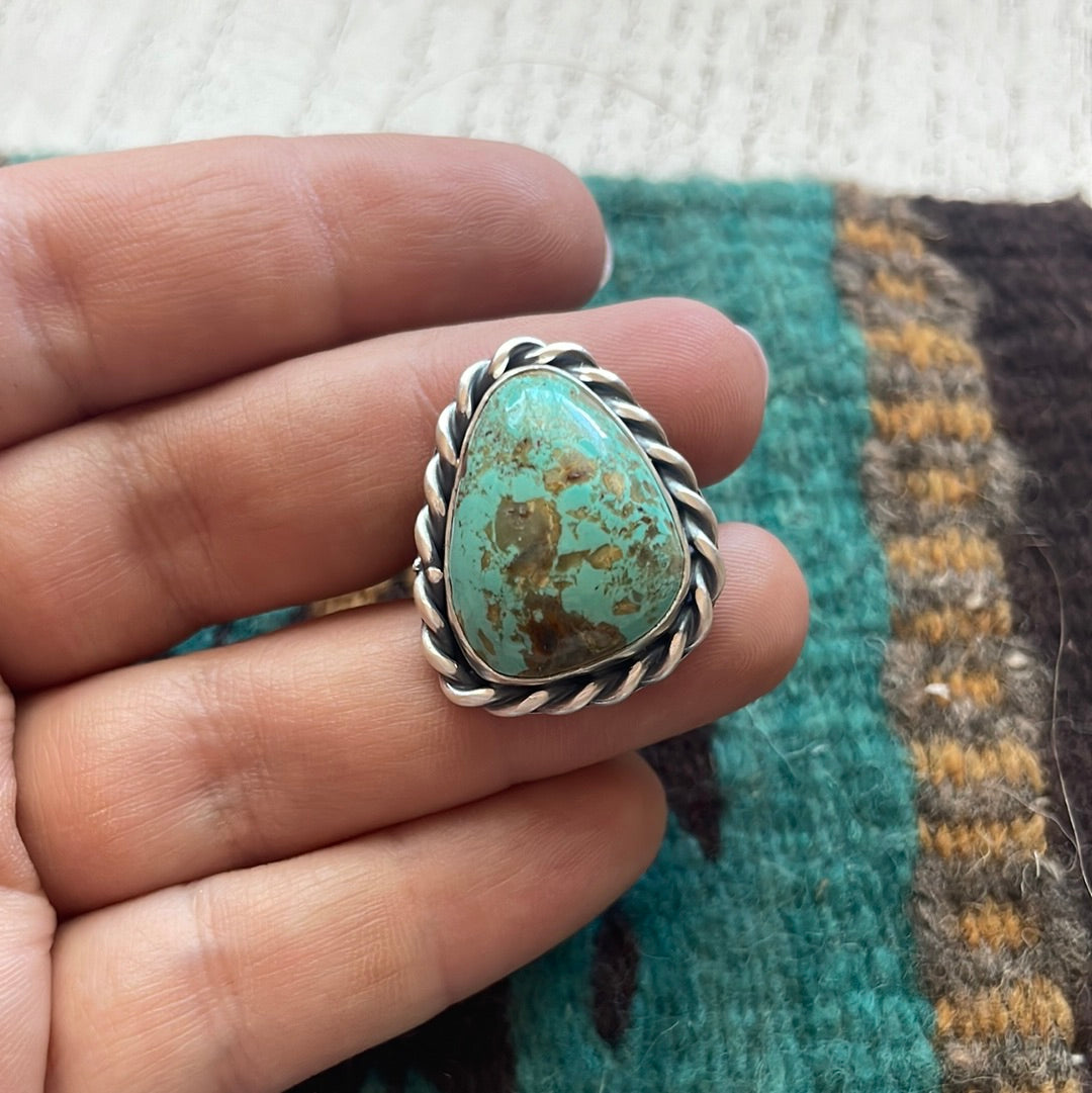 Navajo Turquoise Sterling Silver Ring Size 5.5 Signed