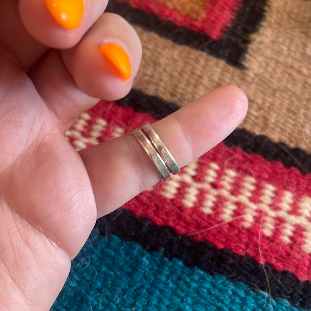 Single Stone Rectangle Navajo Sterling Silver Turquoise Ring