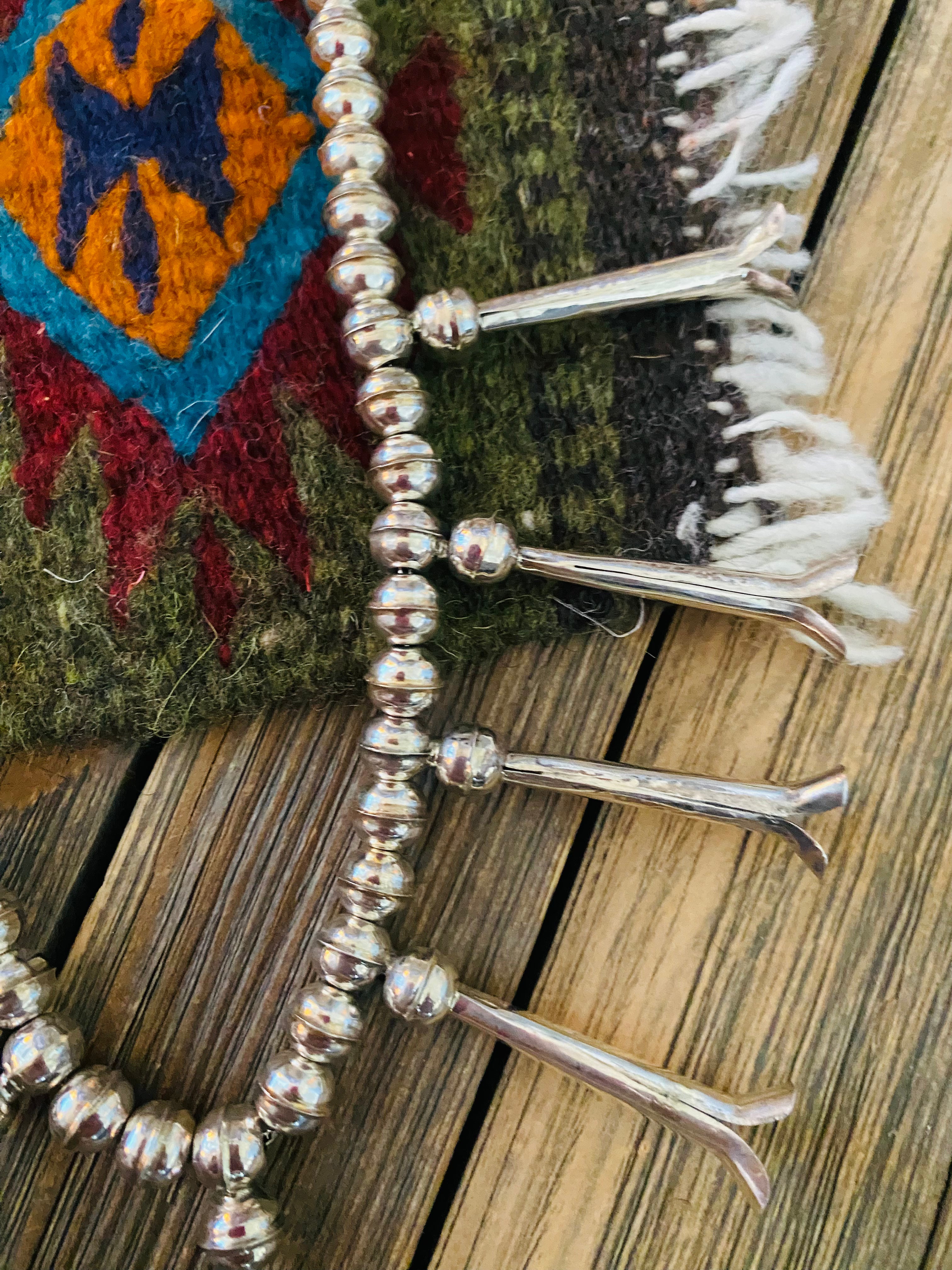 Navajo Sterling Silver Beaded Blossom Necklace