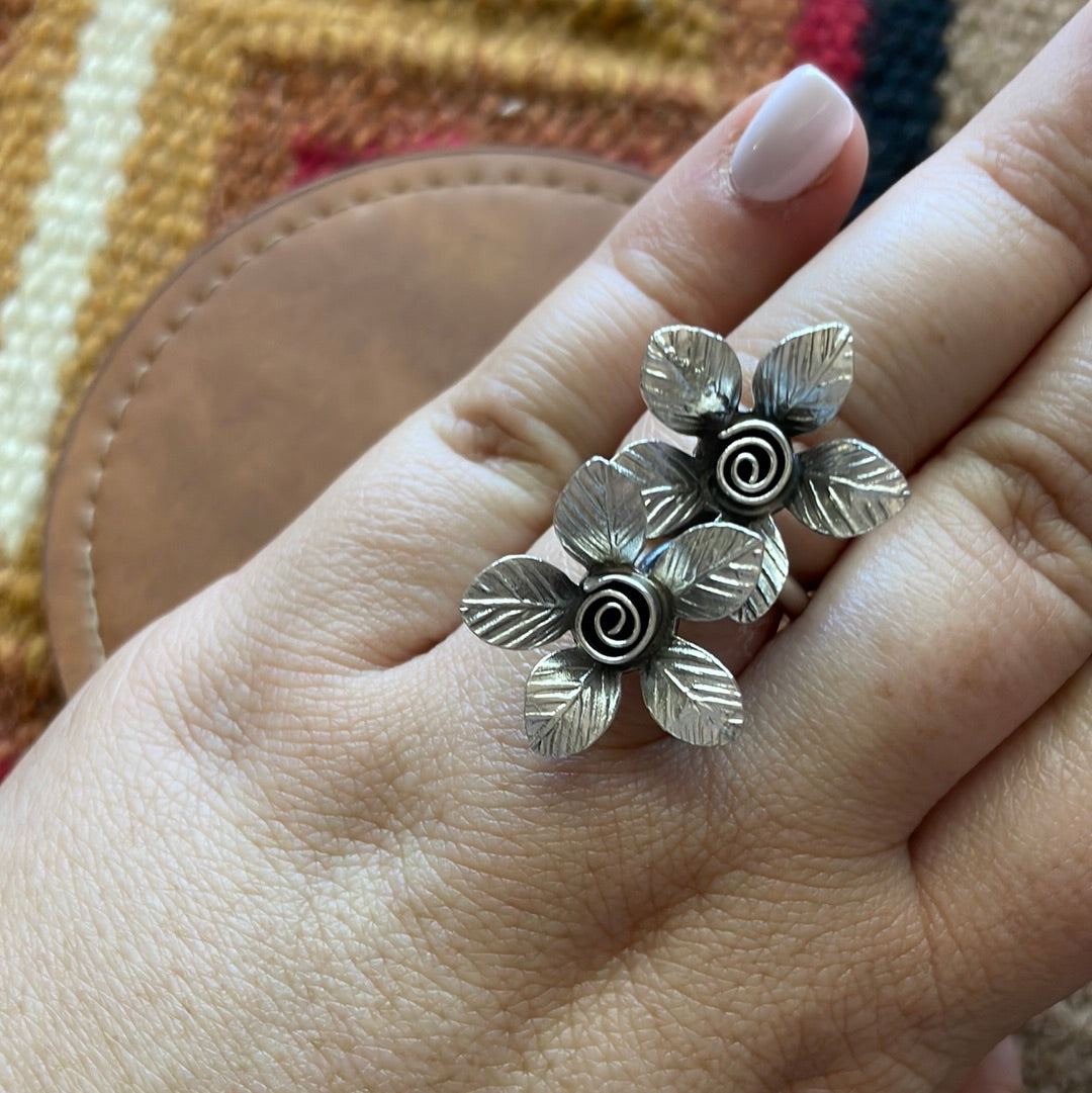 “The Bloom” Handmade Sterling Silver Adjustable Ring