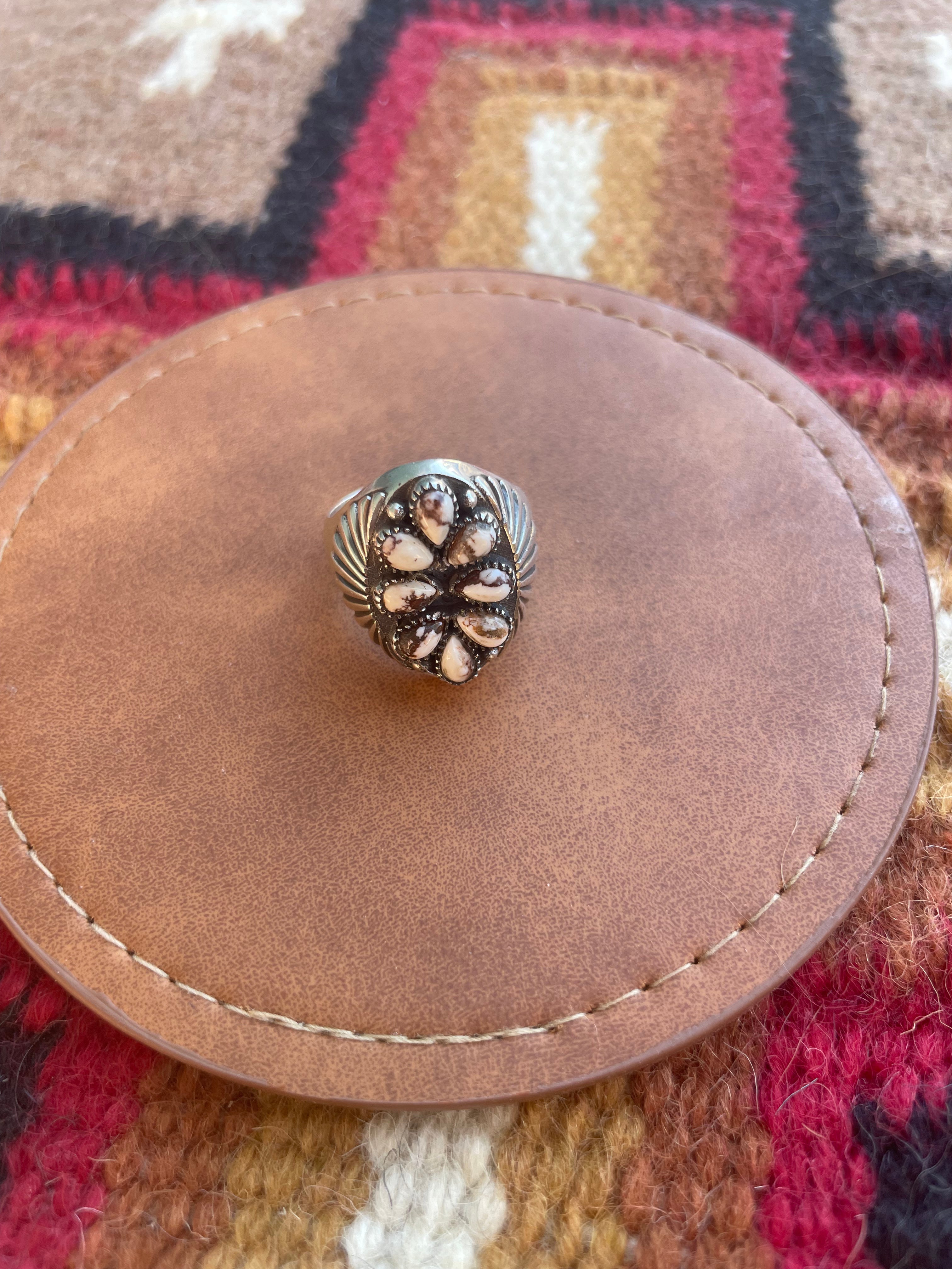 “The Marie” Handmade Sterling Silver & Wild Horse Adjustable Ring