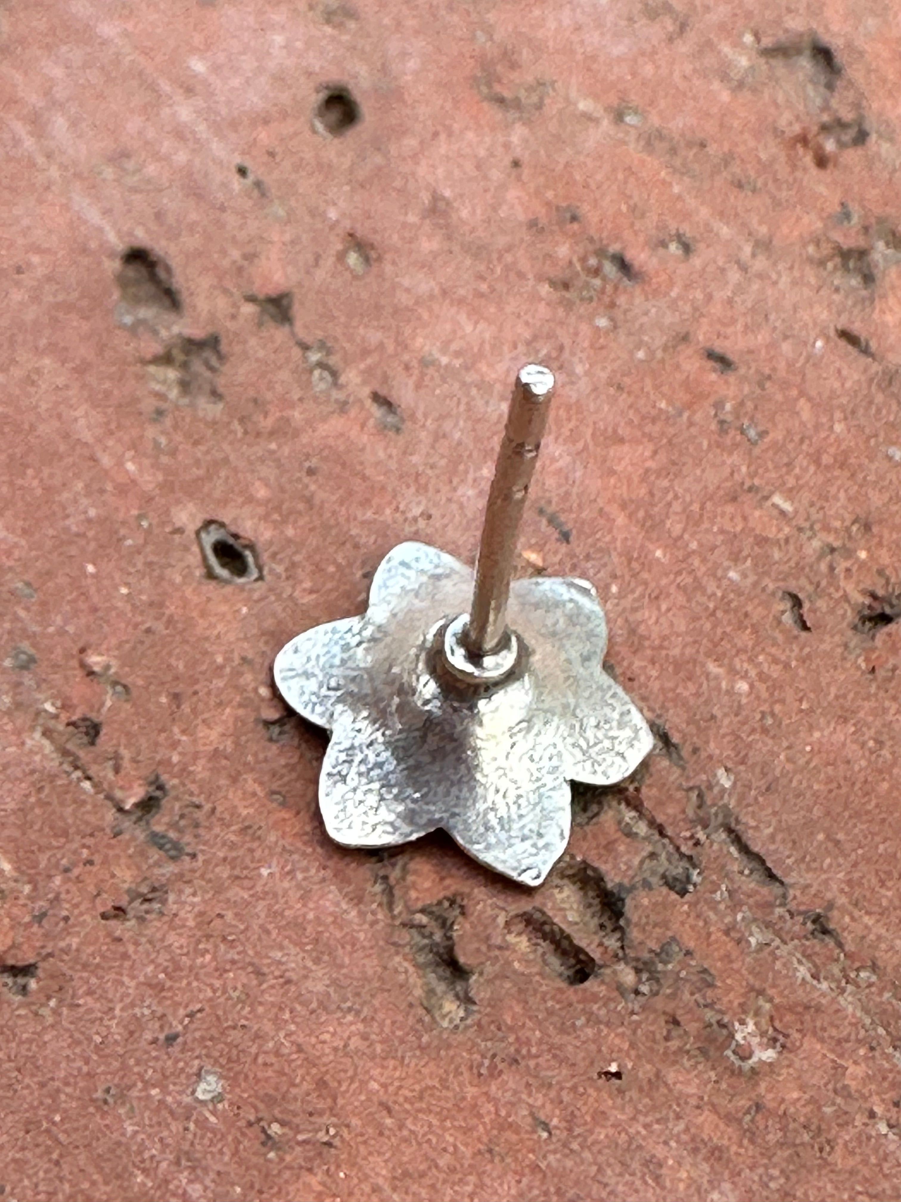 Handmade Sterling Silver Nizhoni Flower Post Earrings