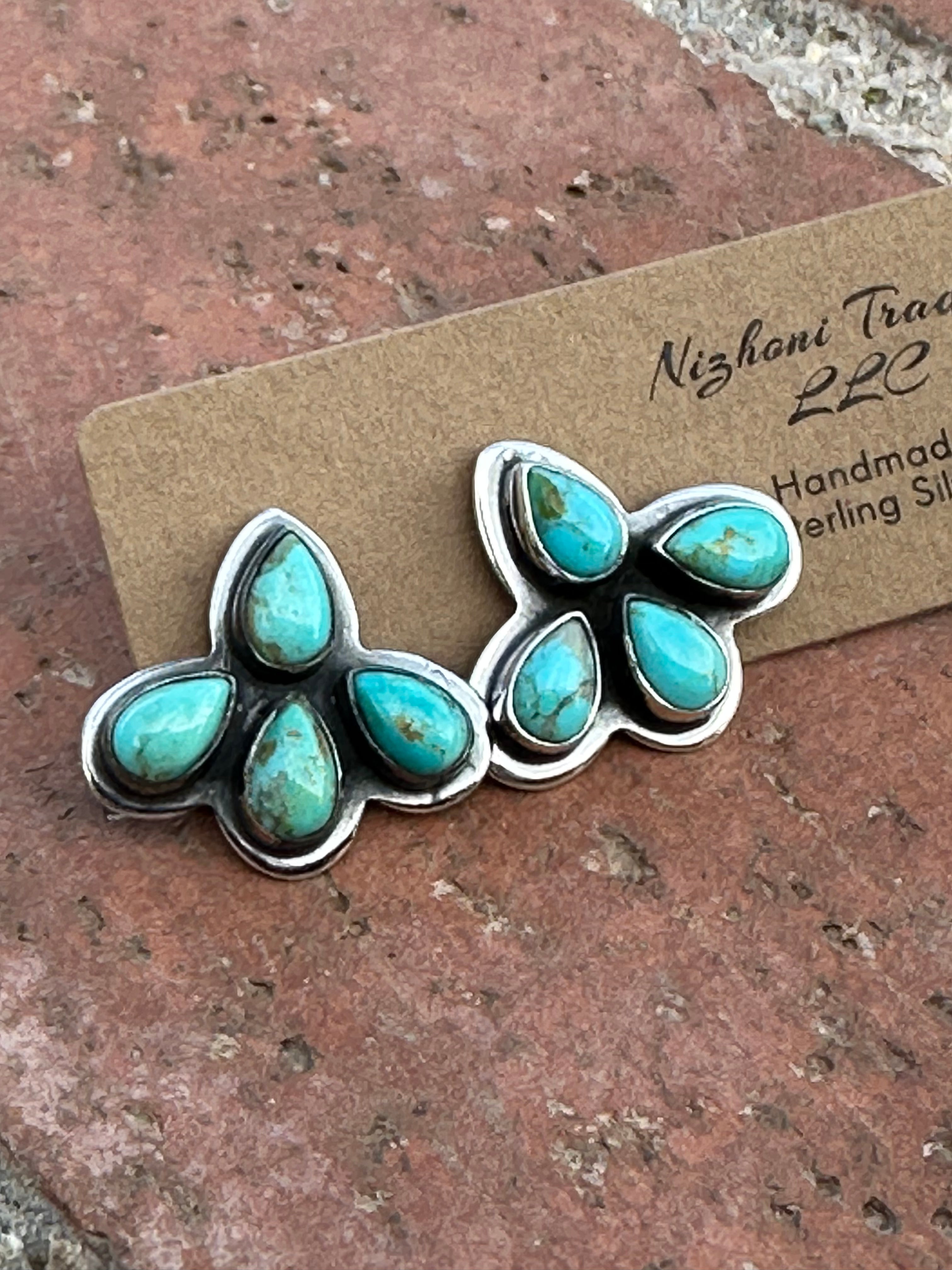 Handmade The Sunny Turquoise Post Earrings