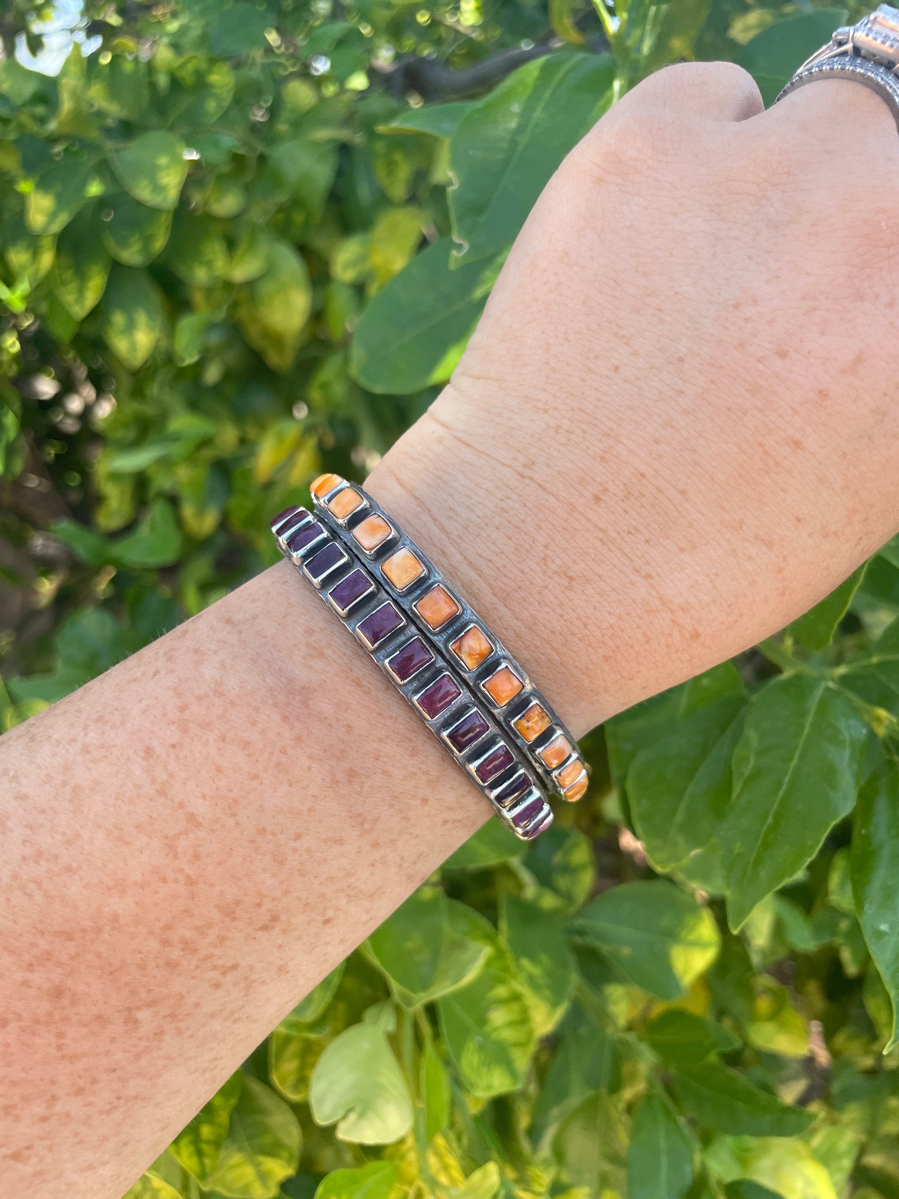 “The Must Have” Navajo Orange Spiny & Sterling Silver Cuff Bracelet Signed