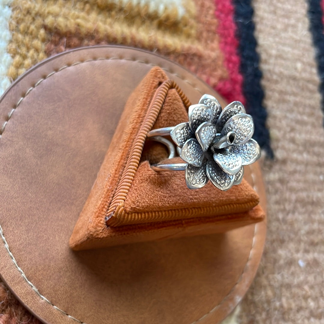 “The Bloom” Handmade Sterling Silver Adjustable Ring