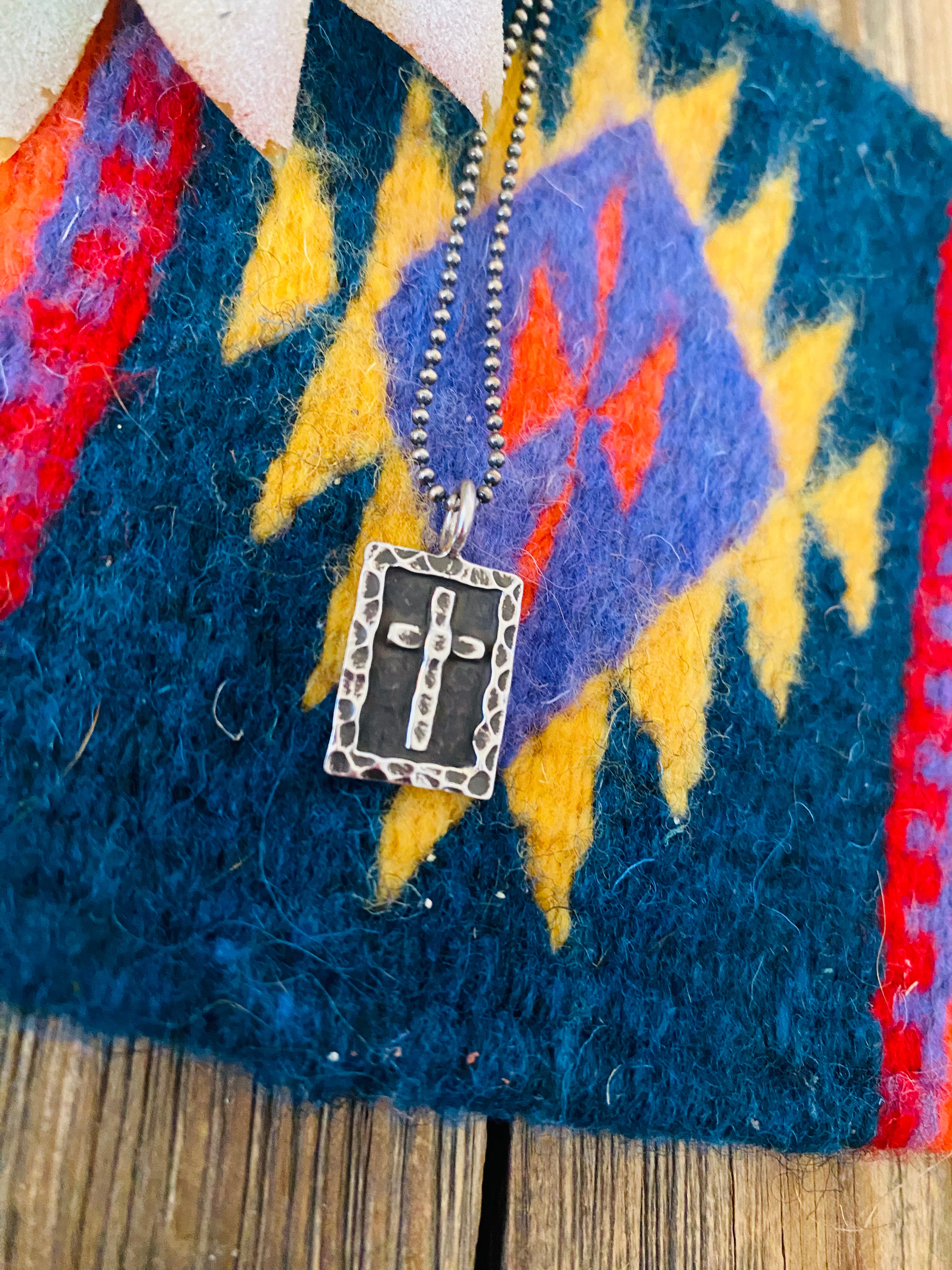 Navajo Sterling Silver Cross Pendant