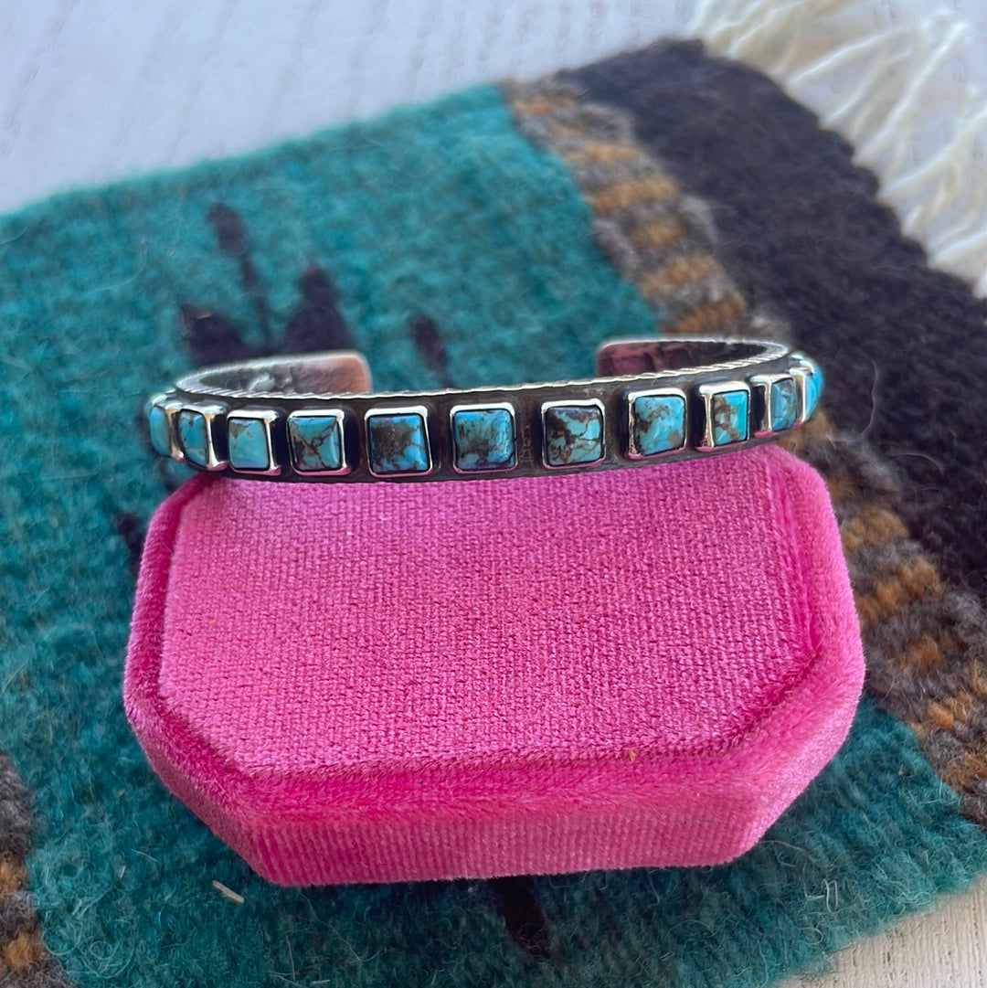 “The Must Have” Navajo Turquoise & Sterling Silver Cuff Bracelet Signed