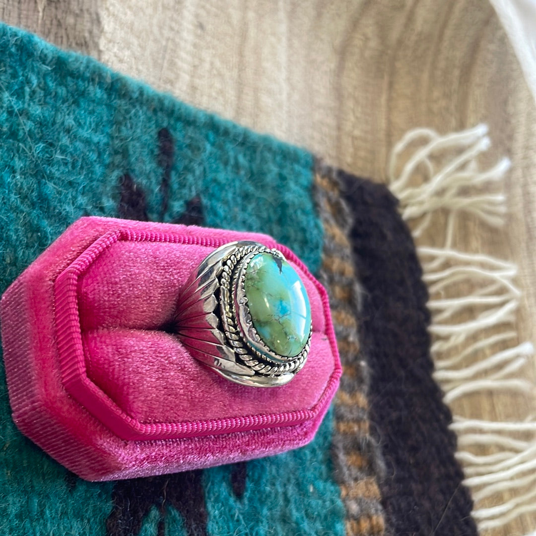 Navajo Sterling Turquoise Ring Size 6.5