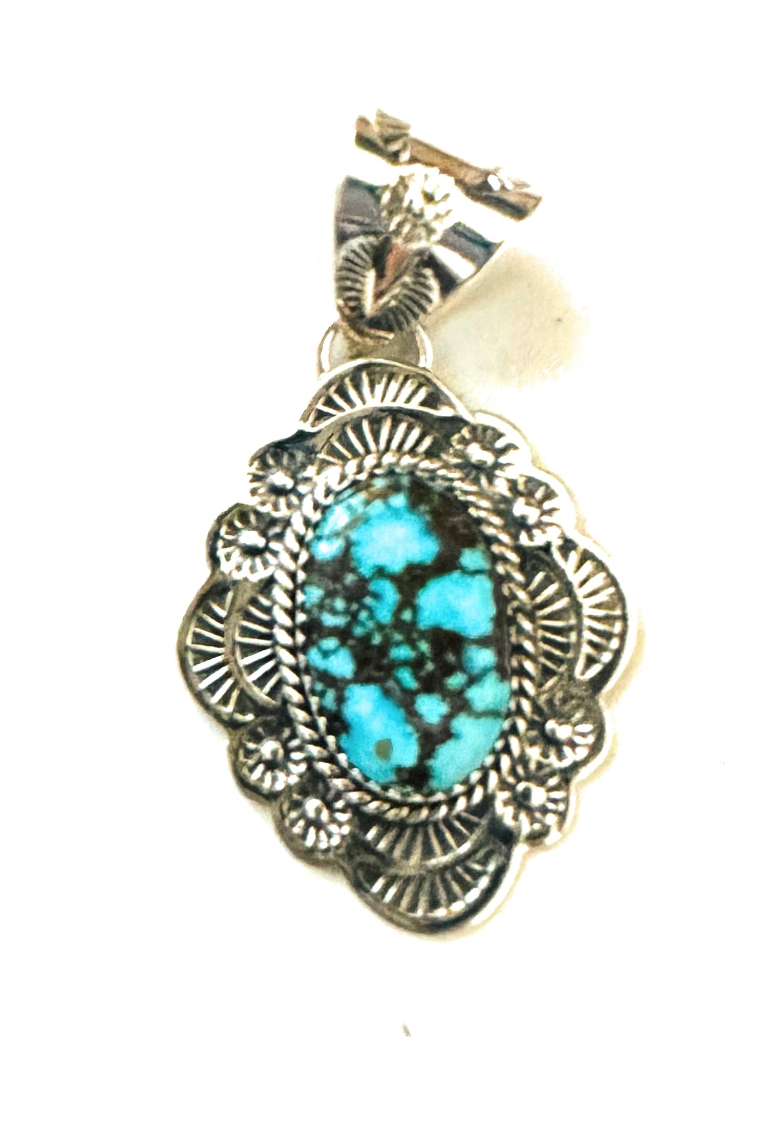 Handmade Sterling Silver & Kingman Turquoise Pendant