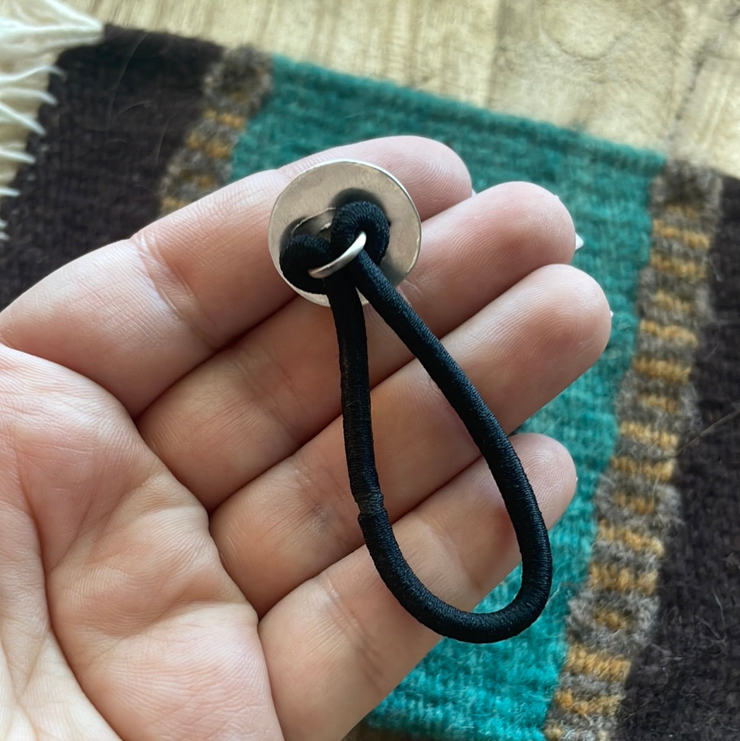 Navajo Pink Conch And Sterling Silver Hair Tie