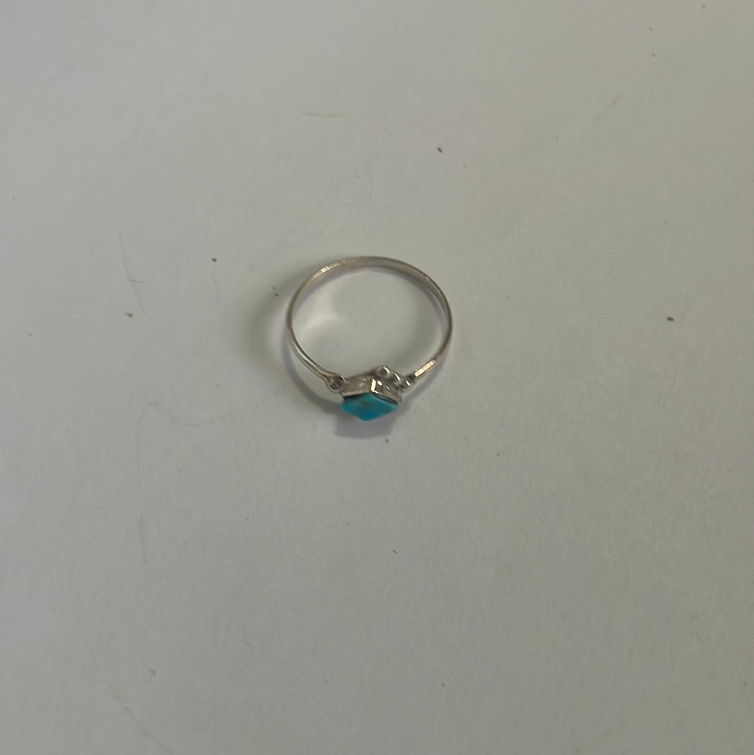 The Mini Navajo Turquoise & Sterling Silver Single Stone Ring